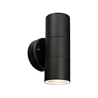 Fixed Black Mains-powered LED Outdoor Wall light