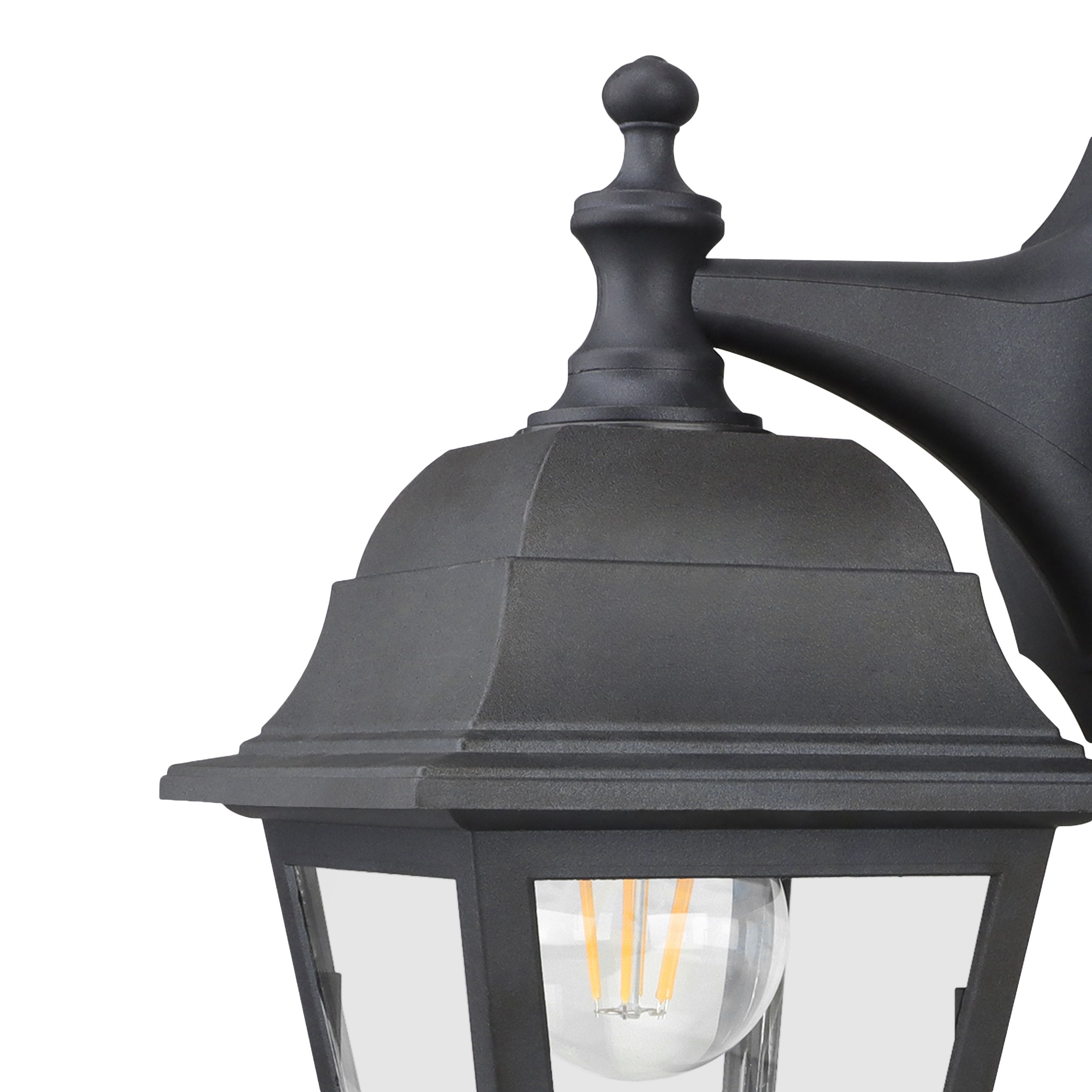 Fixed Black Mains-powered Outdoor Wall light with Up & down installation