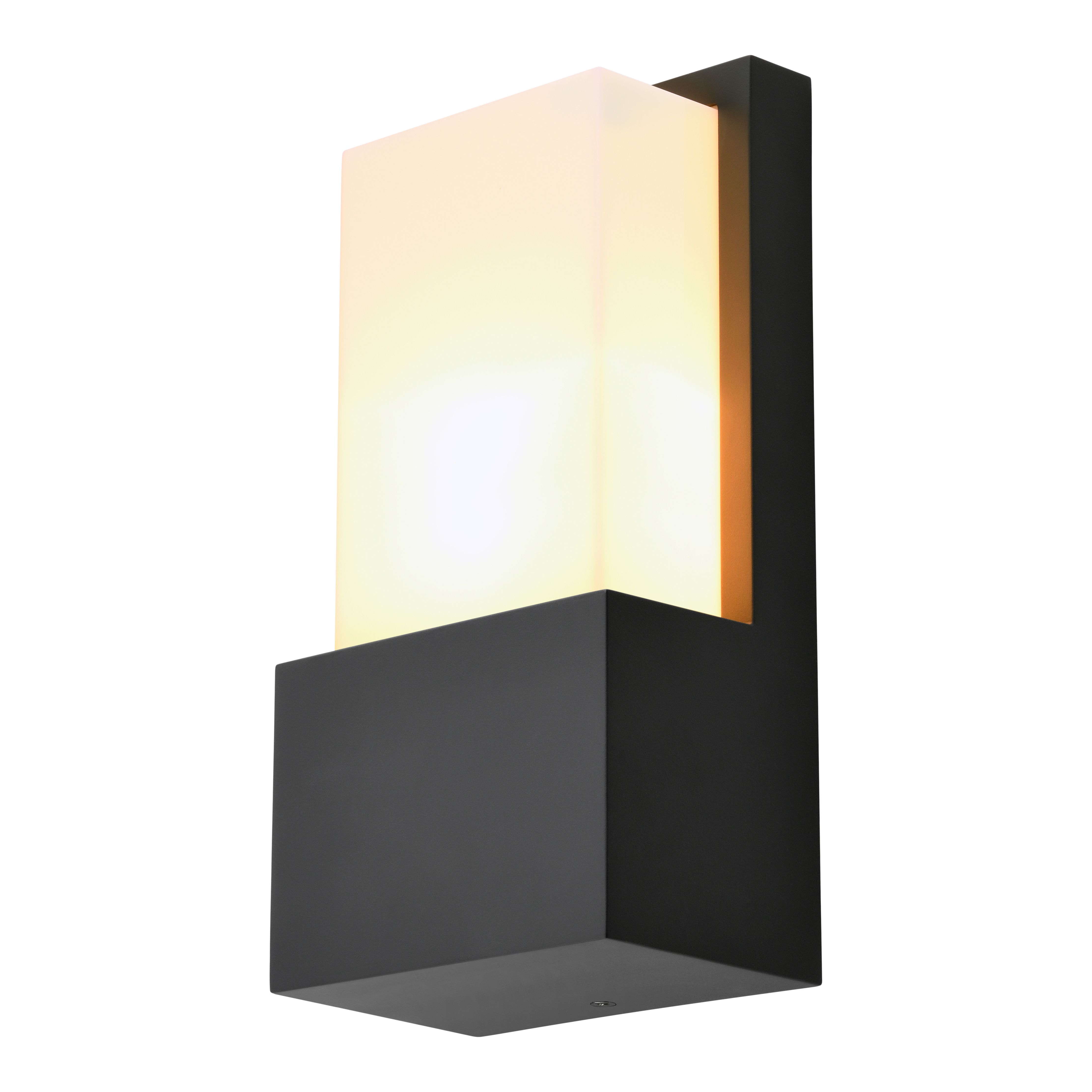 Fixed Black Mains-powered Outdoor Wall light