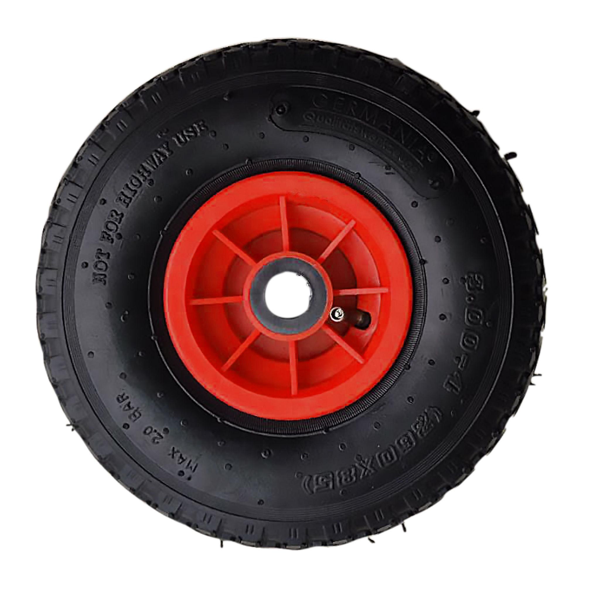 Trolley wheel with steel rim and pneumatic tyre - 3.00-4 - 20 mm