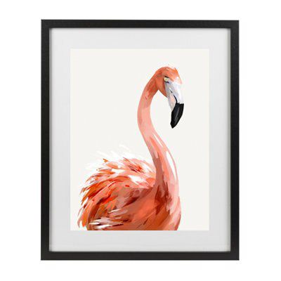 Flamingo Pink Framed print (H)73cm x (W)53cm