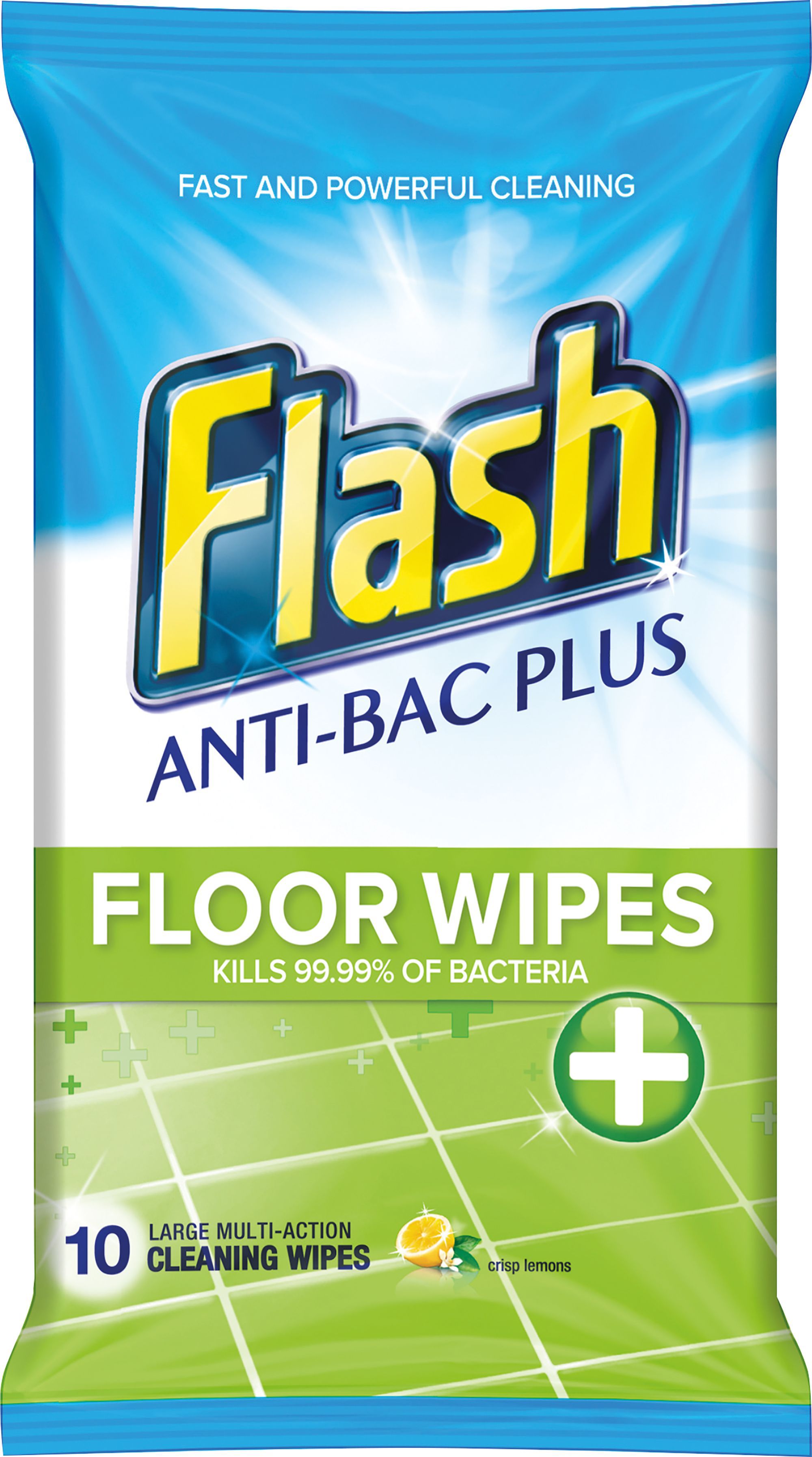 Flash Crisp lemon Floor wipes, Pack of 10