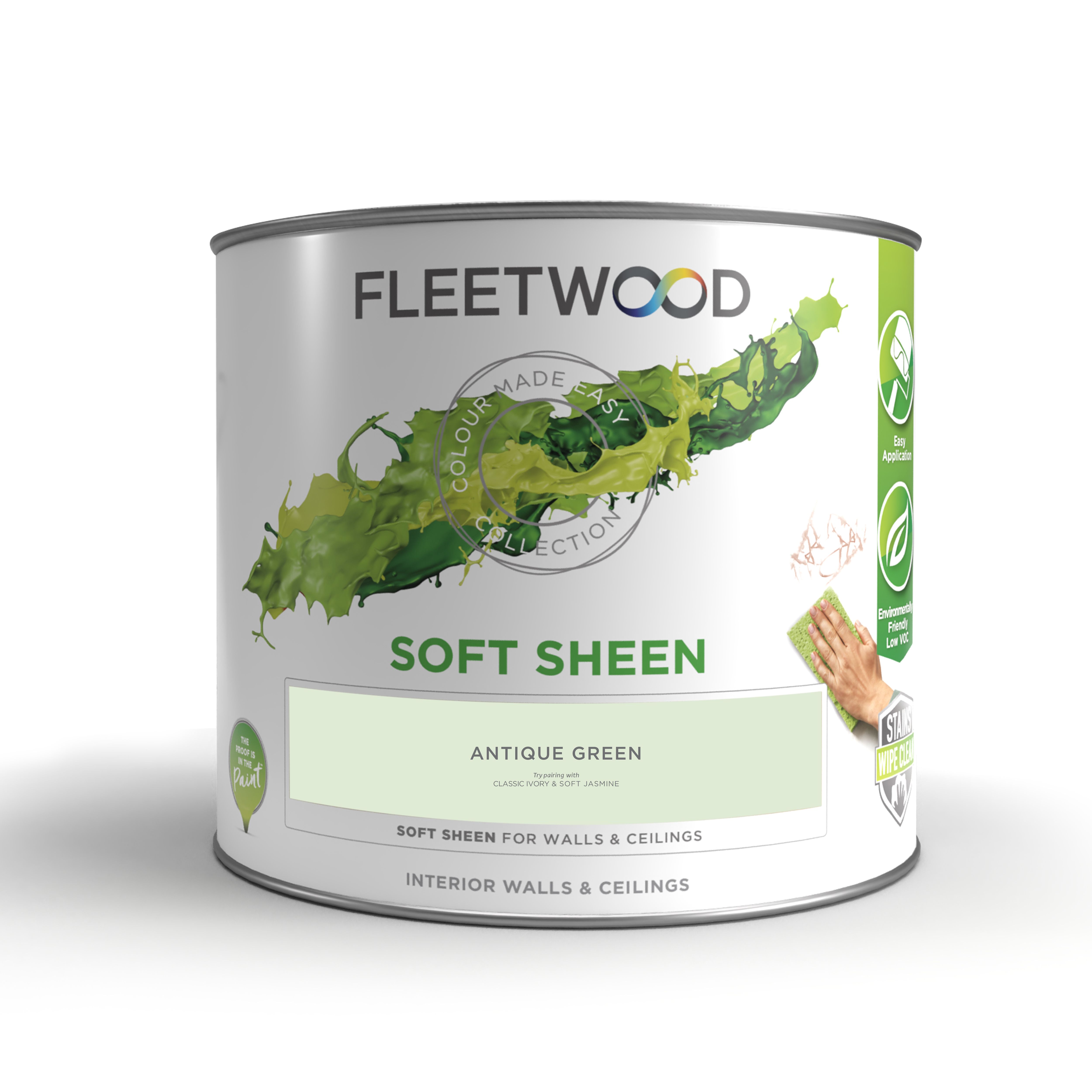 Fleetwood Antique Green Soft sheen Emulsion paint, 2.5L