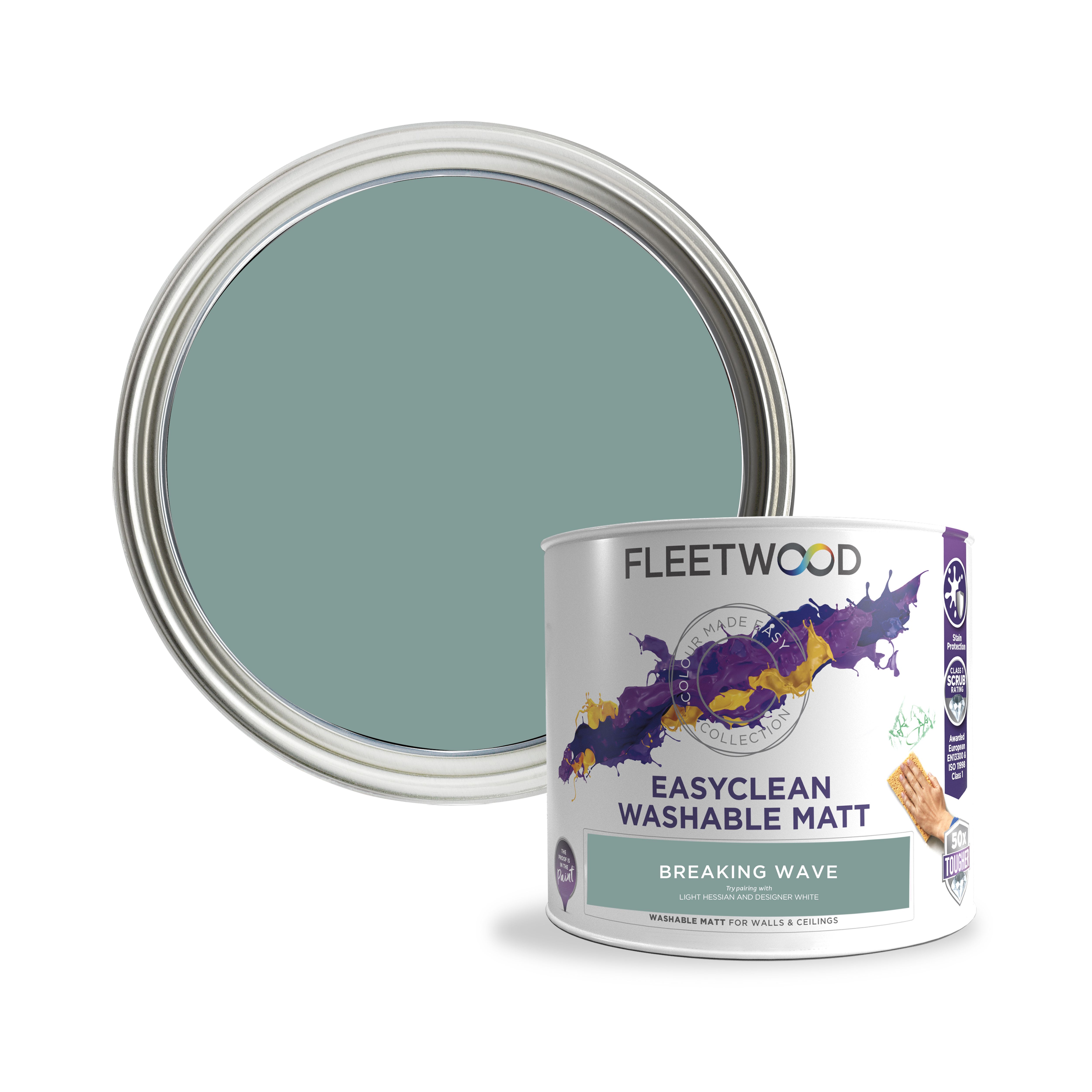 Fleetwood Easyclean Breaking Wave Matt Emulsion paint, 2.5L DIY at B&Q