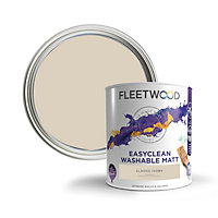 Fleetwood Easyclean Matt Classic Ivory Emulsion paint, 5L
