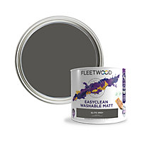 Fleetwood Easyclean Matt Elite Grey Emulsion paint, 2.5L