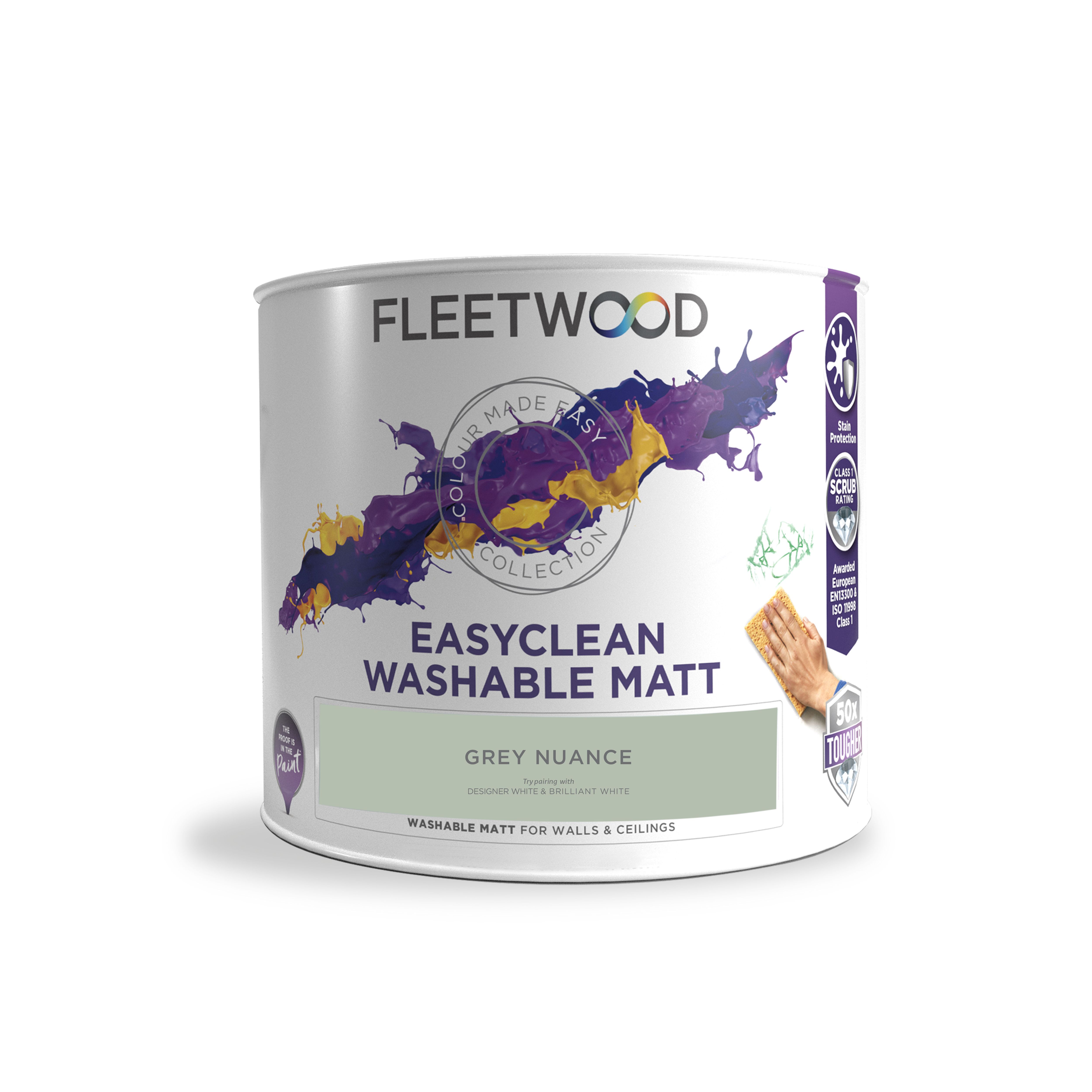 Fleetwood Easyclean Matt Grey Nuance Matt Emulsion paint, 2.5L
