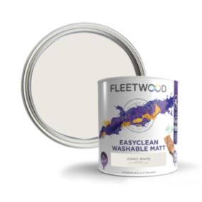 Fleetwood Easyclean Matt Iconic White Emulsion paint, 5L