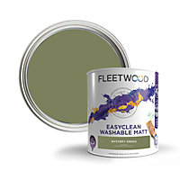 Fleetwood Easyclean Matt Mystery Green Emulsion paint, 5L