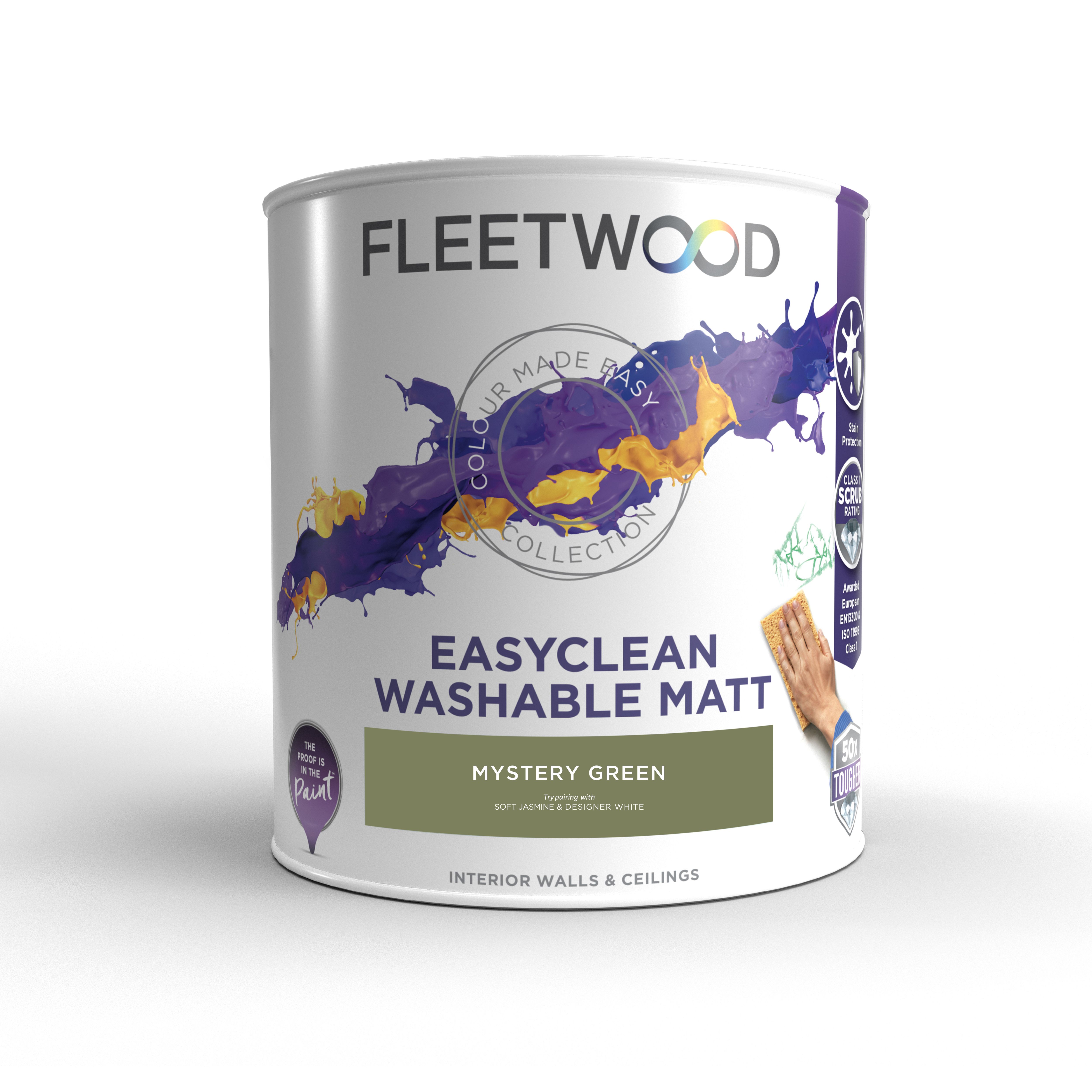 Fleetwood Easyclean Matt Mystery Green Matt Emulsion paint, 5L