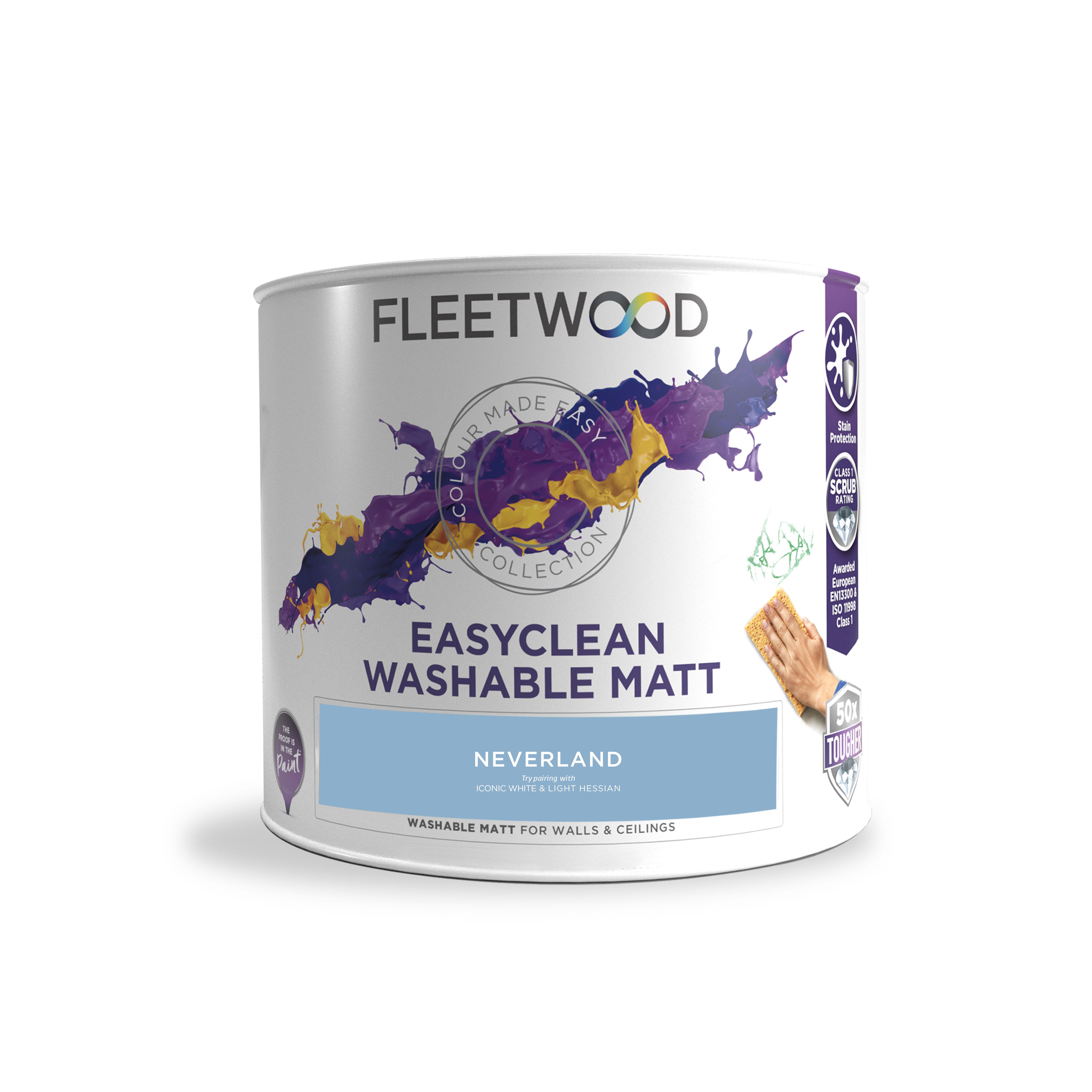 Fleetwood Easyclean Matt Neverland Matt Emulsion paint, 2.5L