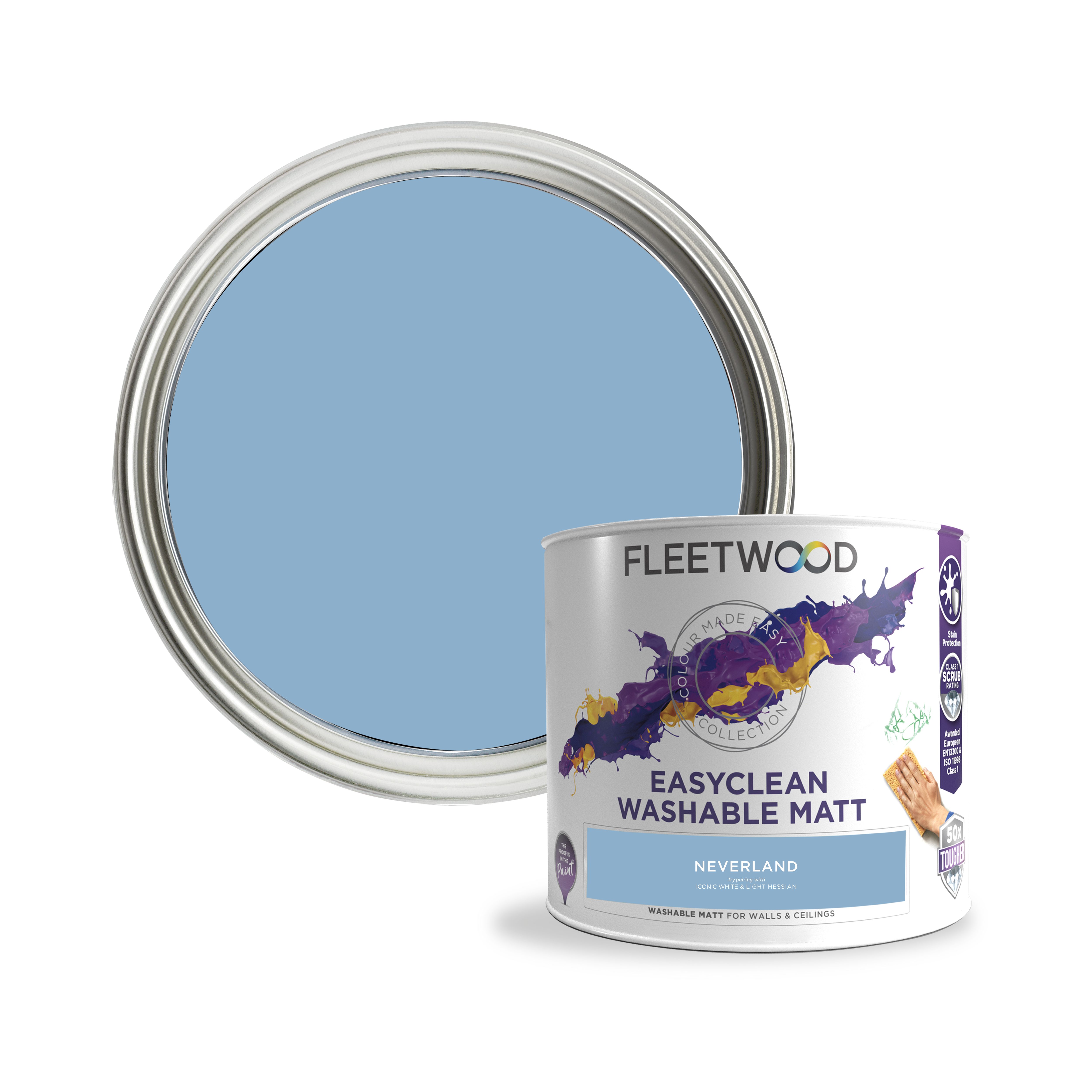 Fleetwood Easyclean Matt Neverland Matt Emulsion paint, 2.5L