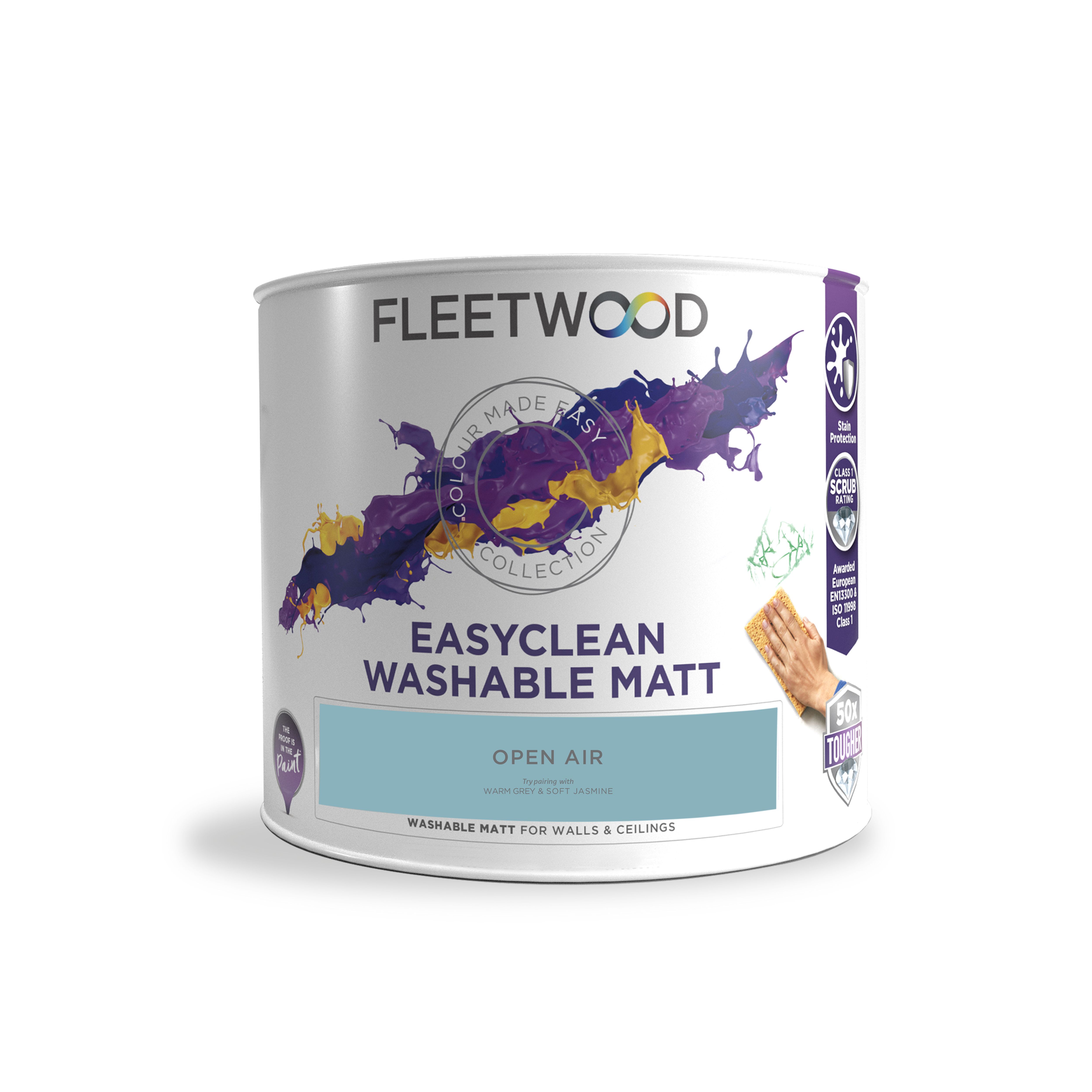 Fleetwood Easyclean Matt Open Air Matt Emulsion paint, 2.5L