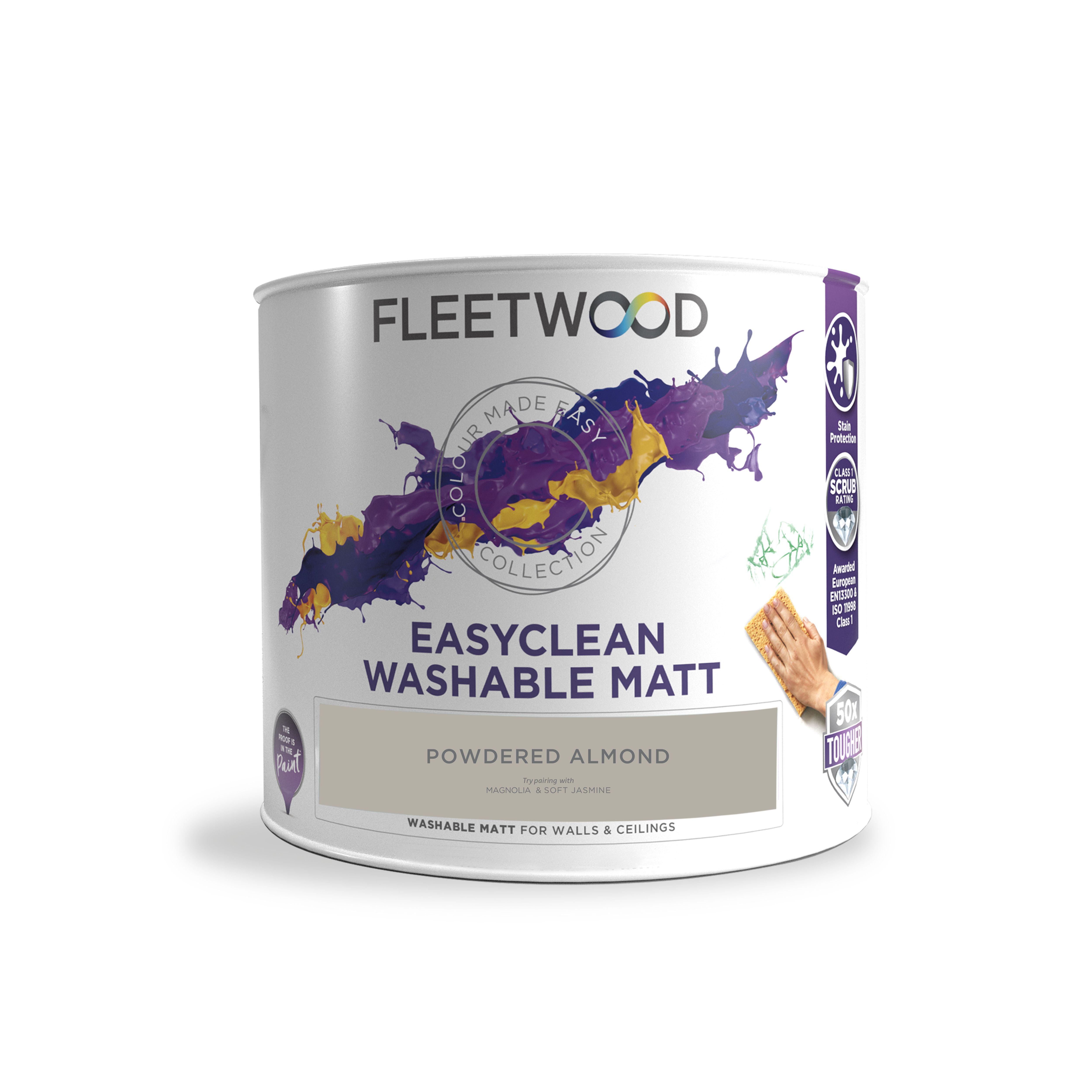 Fleetwood Easyclean Matt Powdered Almond Matt Emulsion paint, 2.5L