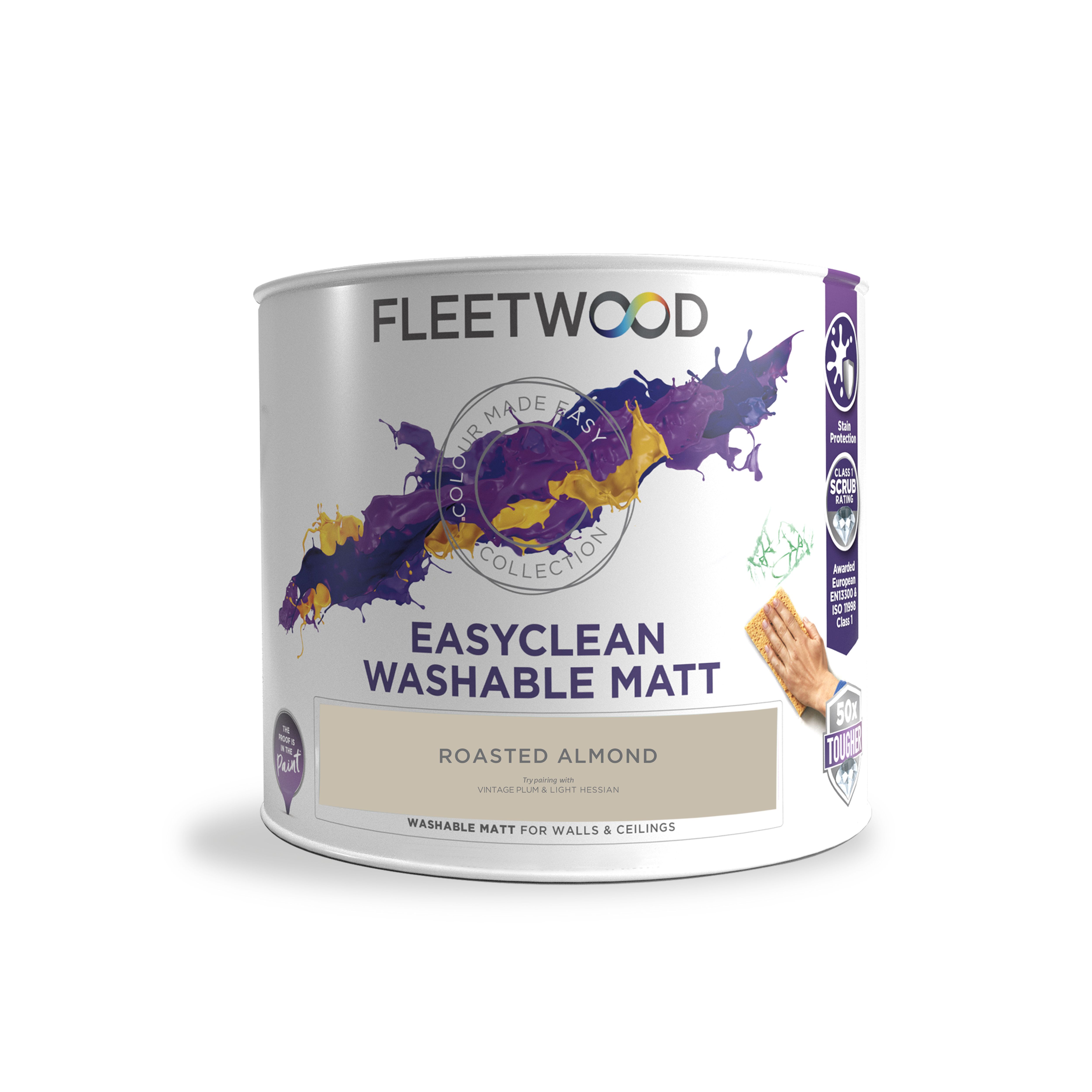 Fleetwood Easyclean Matt Roasted Almond Emulsion paint, 2.5L