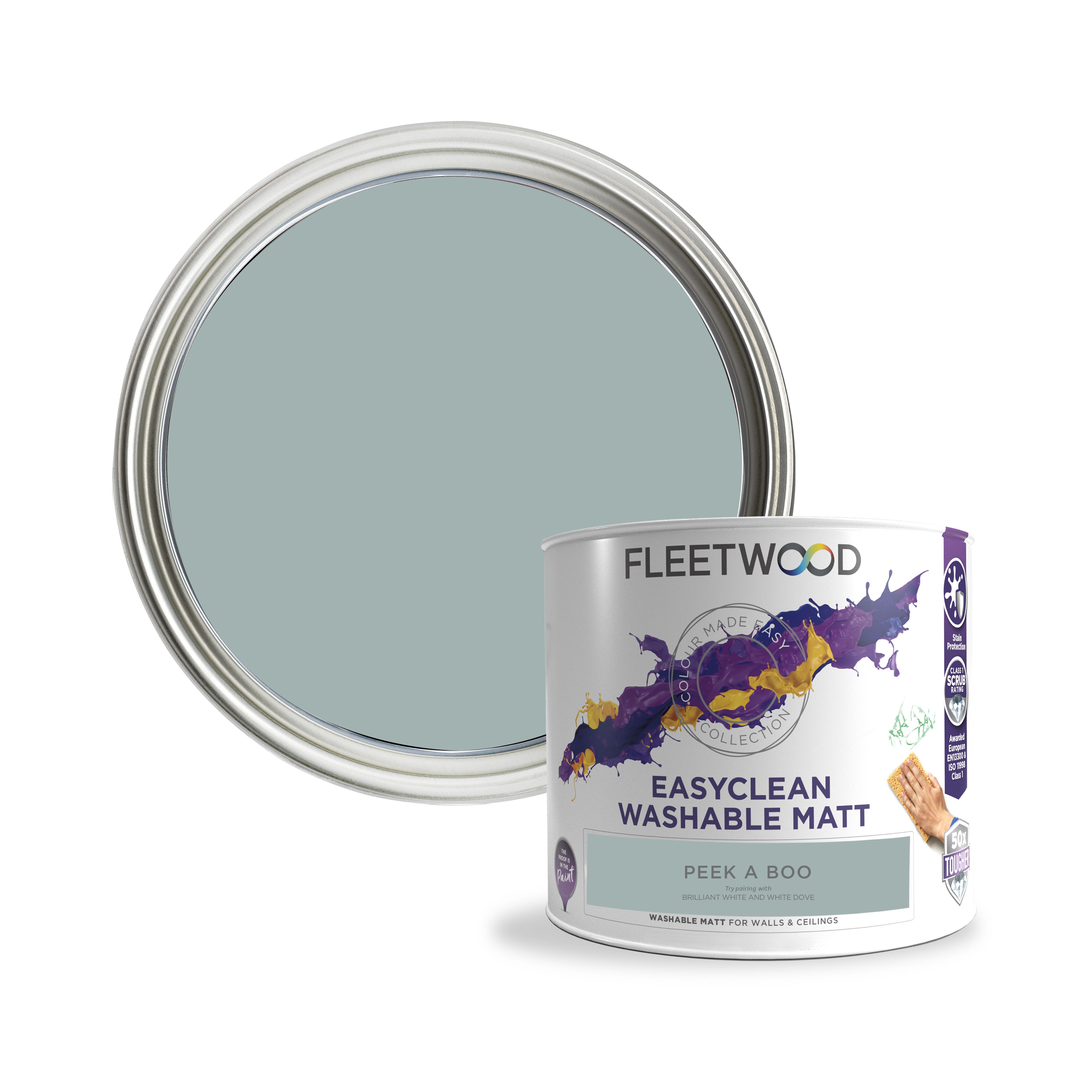 Fleetwood Easyclean Peek-A-Boo Matt Emulsion paint, 2.5L