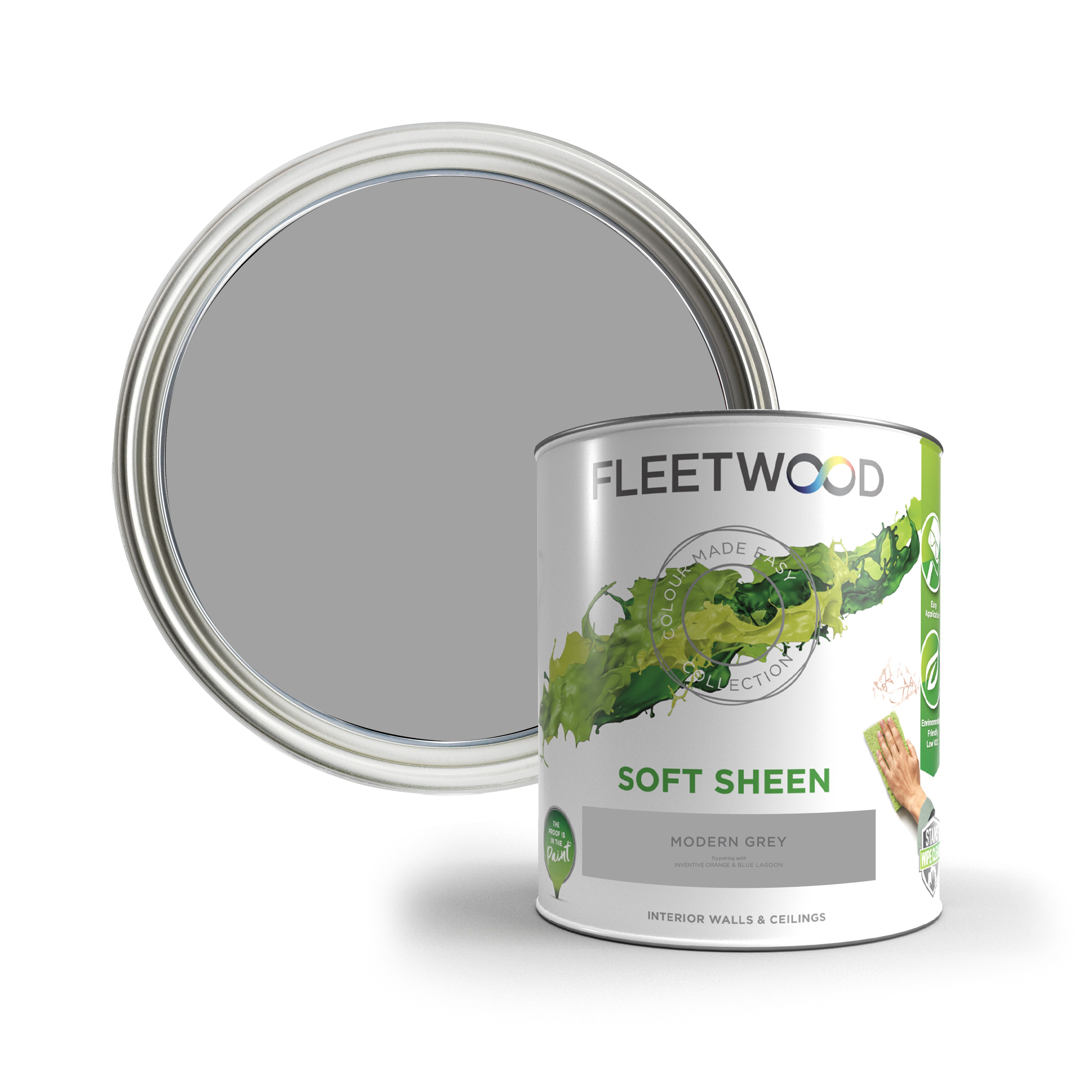Fleetwood Modern Grey Soft sheen Emulsion paint, 5L DIY at B&Q