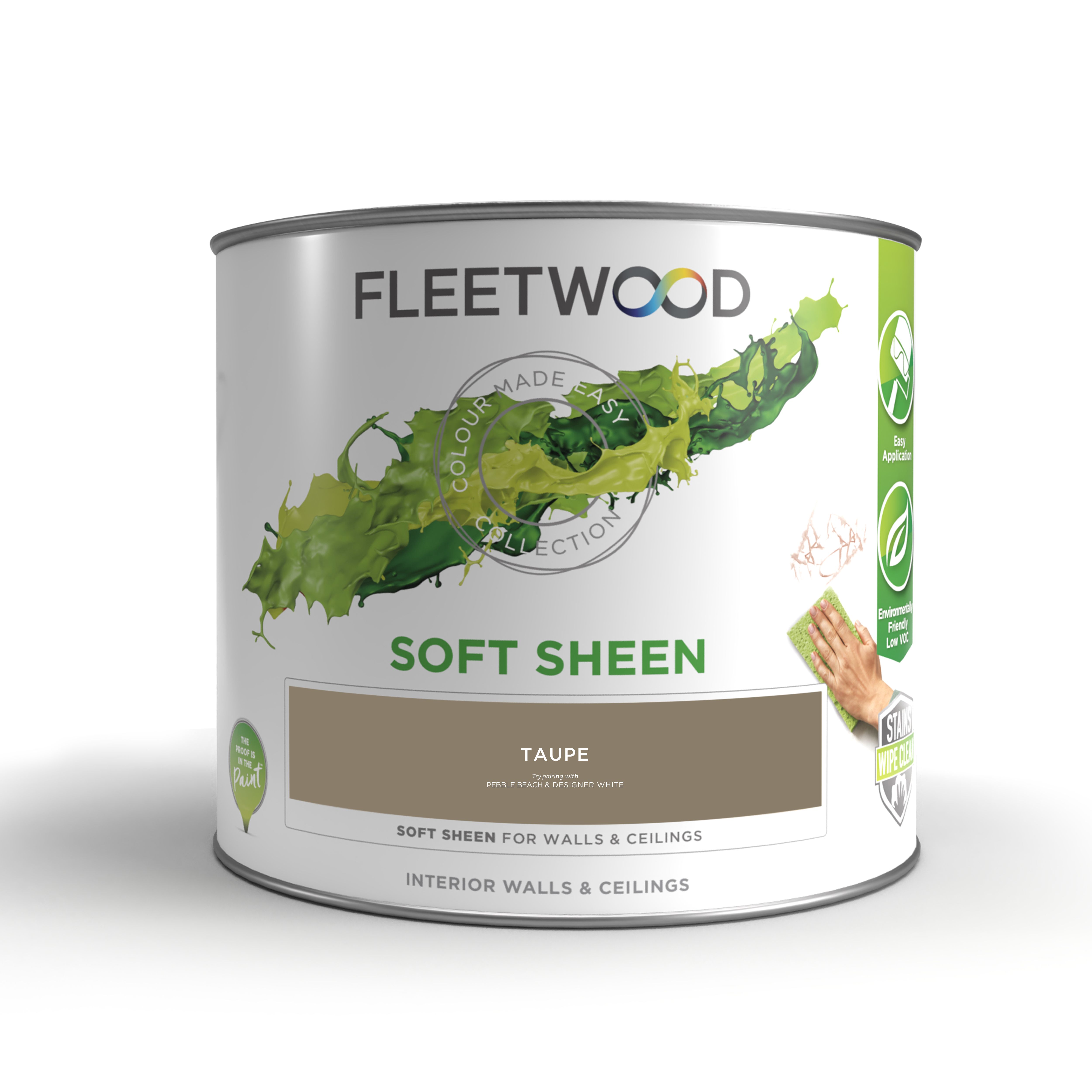 Fleetwood Taupe Soft sheen Emulsion paint, 2.5L