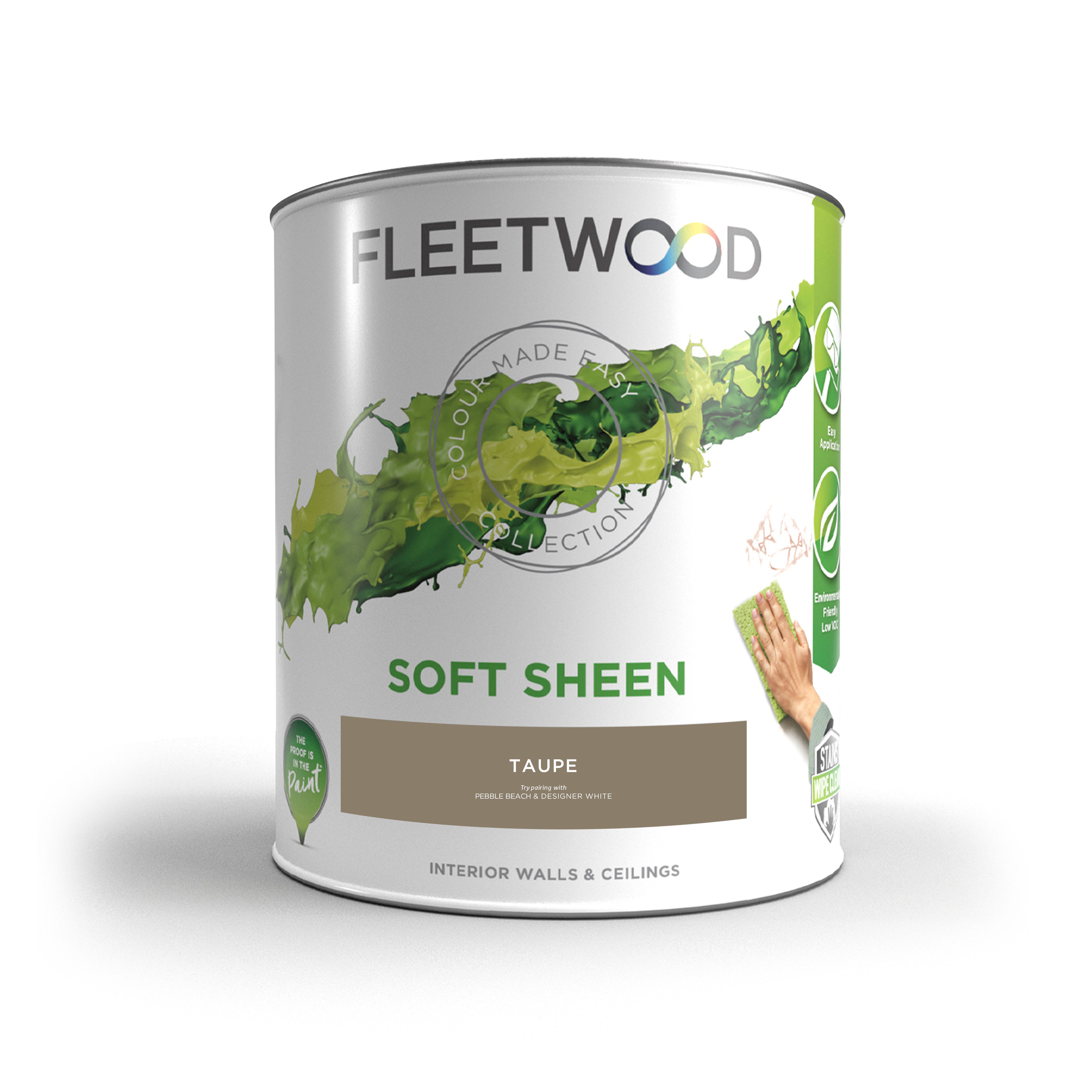 Fleetwood Taupe Soft sheen Emulsion paint, 5L