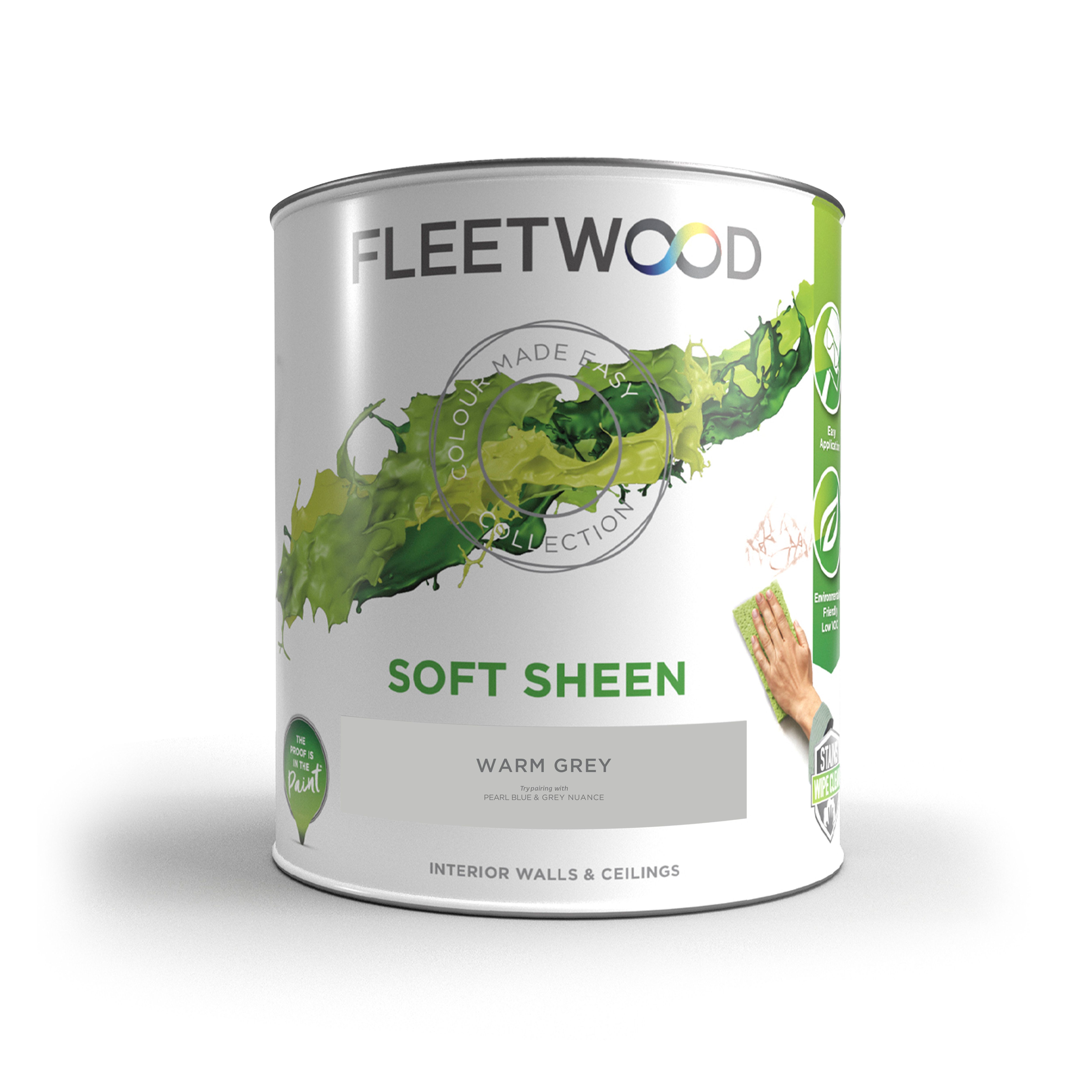 Fleetwood Warm Grey Soft sheen Emulsion paint, 5L