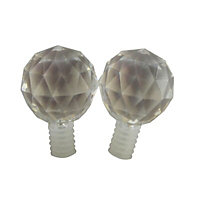 Flete Acrylic Facet Curtain pole finial (Dia)19mm, Pack of 2