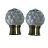 Flete Antique brass effect Acrylic Facet Curtain pole finial (Dia)28mm, Pack of 2