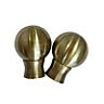 Flete Antique brass effect Metal Ball Curtain pole finial (Dia)35mm, Pack of 2