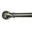 Flete Stainless steel effect Metal Ball Curtain pole finial (Dia)35mm, Pack of 2