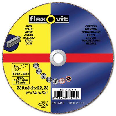Flexovit Cutting & grinding disc set 230mm x 22mm, Pack of 5
