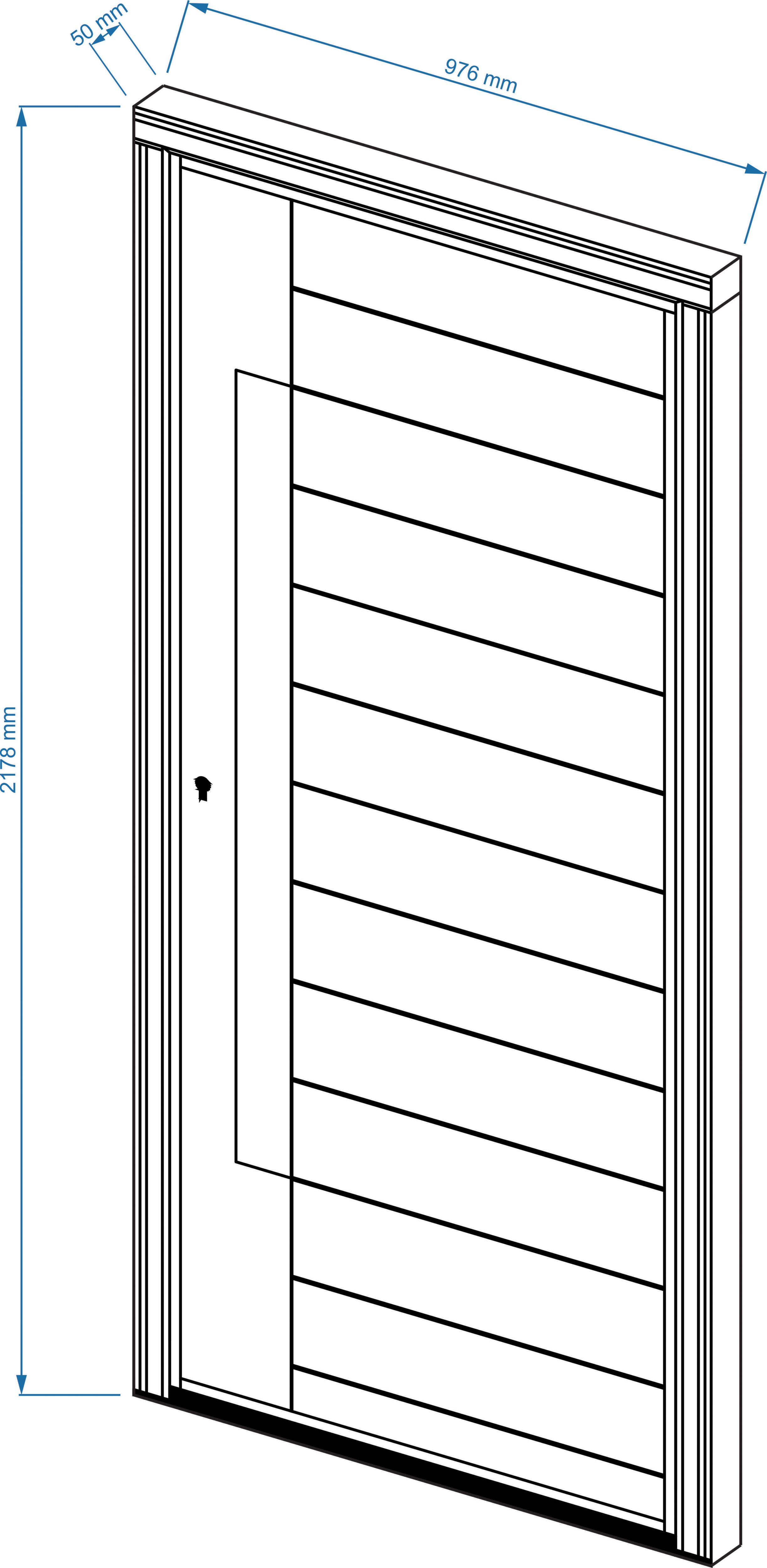 Flocked External Front door, (H)2180mm (W)976mm