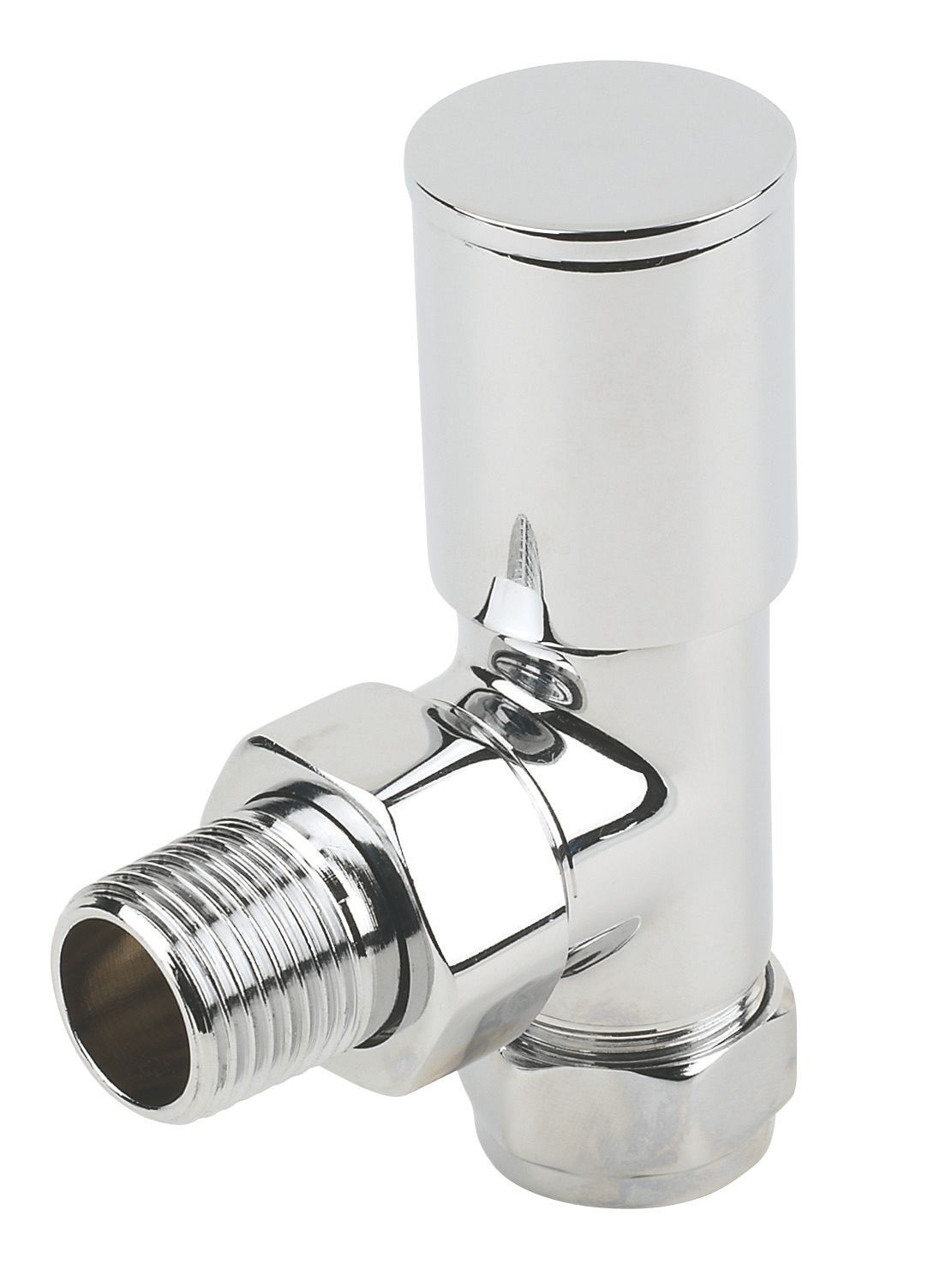 Flomasta Angled Manual Radiator valve & lockshield, (Dia)15mm, Pack of 2