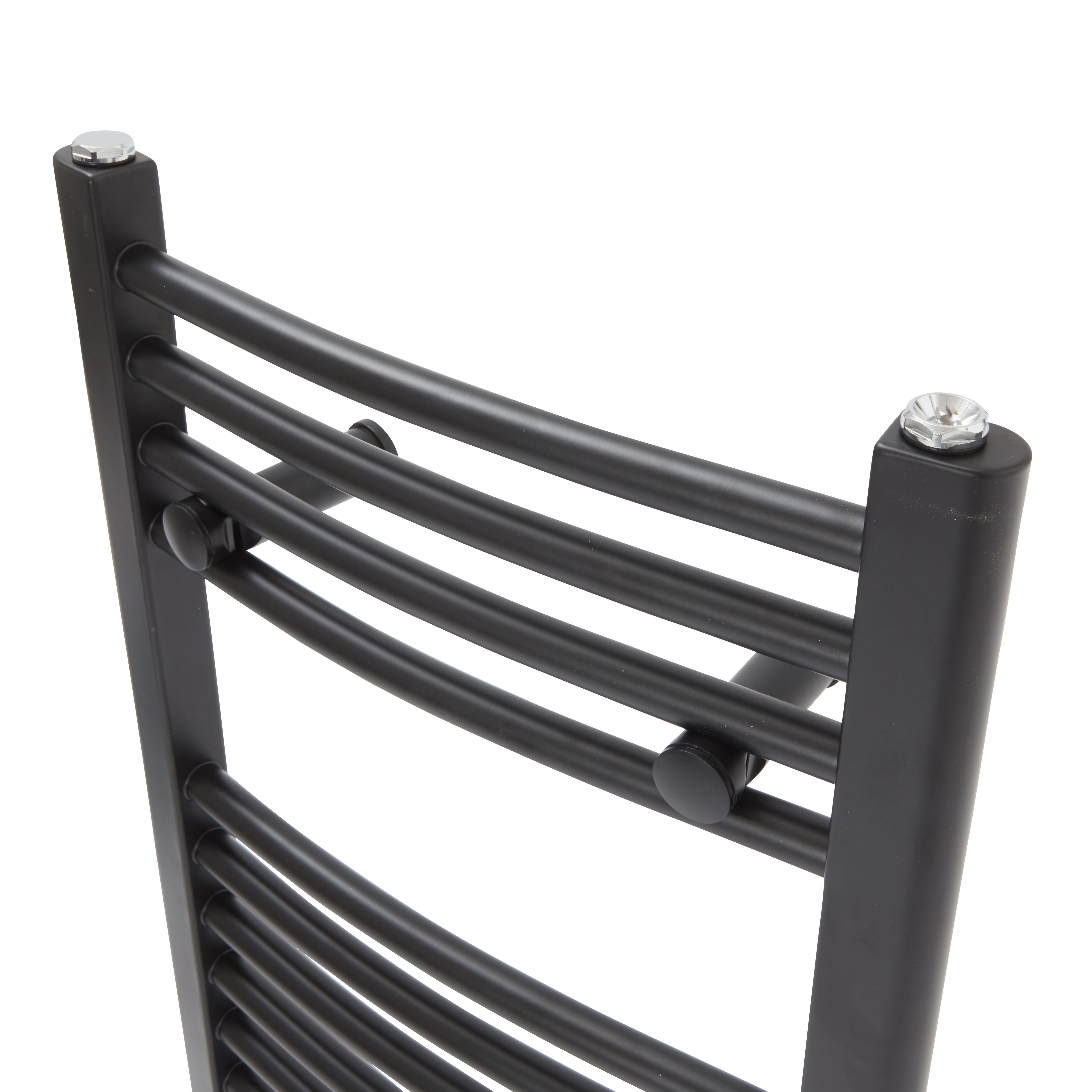 Flomasta Black 924BTU Vertical Towel radiator (W)400mm x (H)700mm