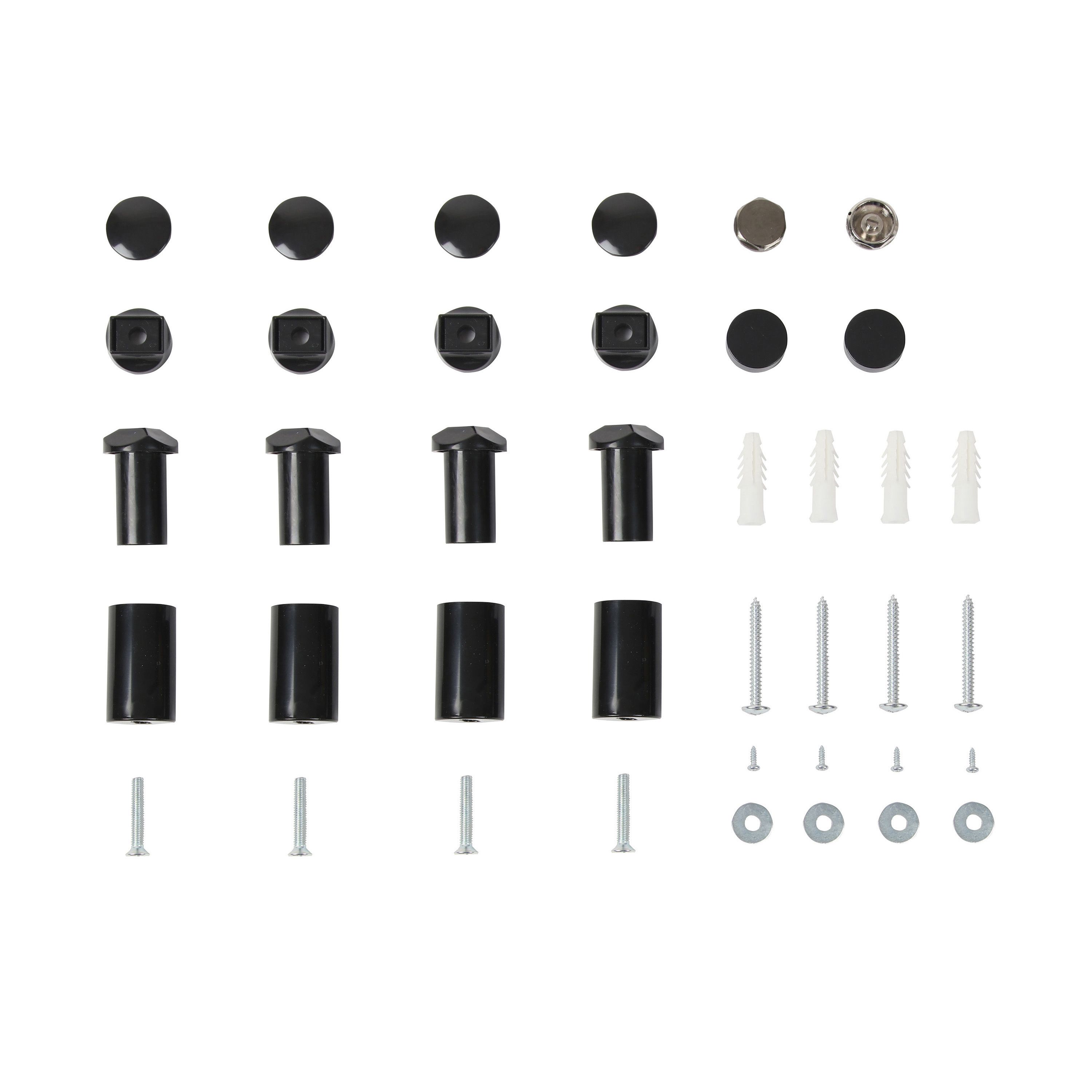 Flomasta Black 924BTU Vertical Towel radiator (W)400mm x (H)700mm