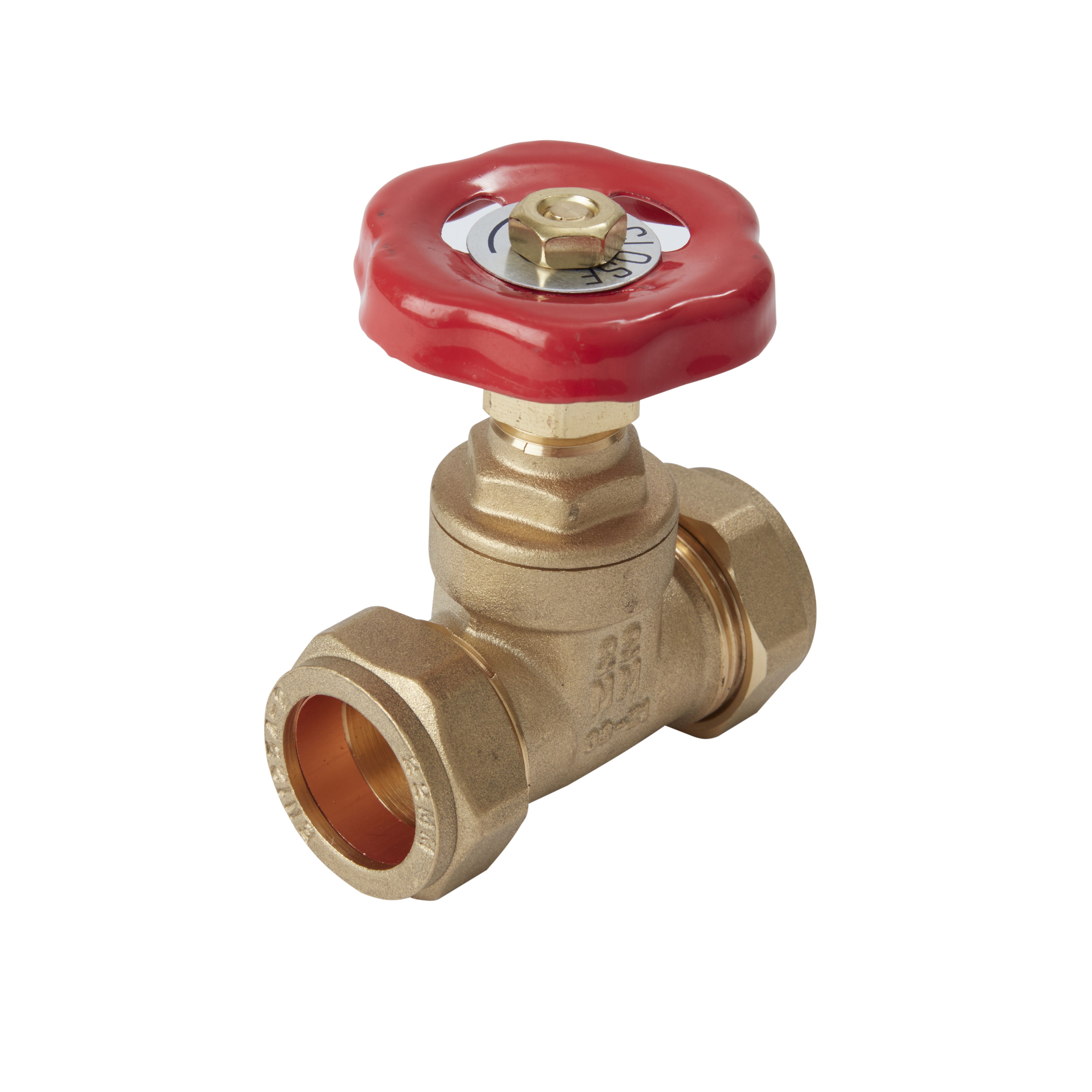 Flomasta Bronze Compression Heating & sanitary Shut-off Valve, (Dia)22mm