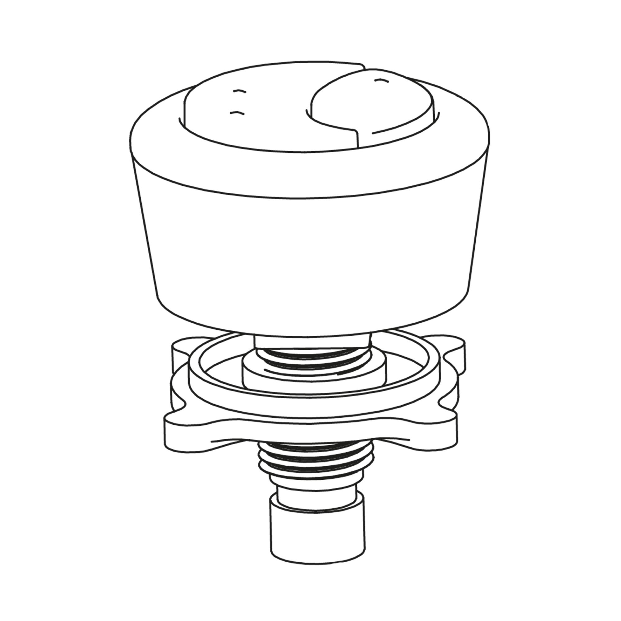 Flomasta Button for Dual Flush Valve Chromed finish Chrome effect Plastic Dual Flush button