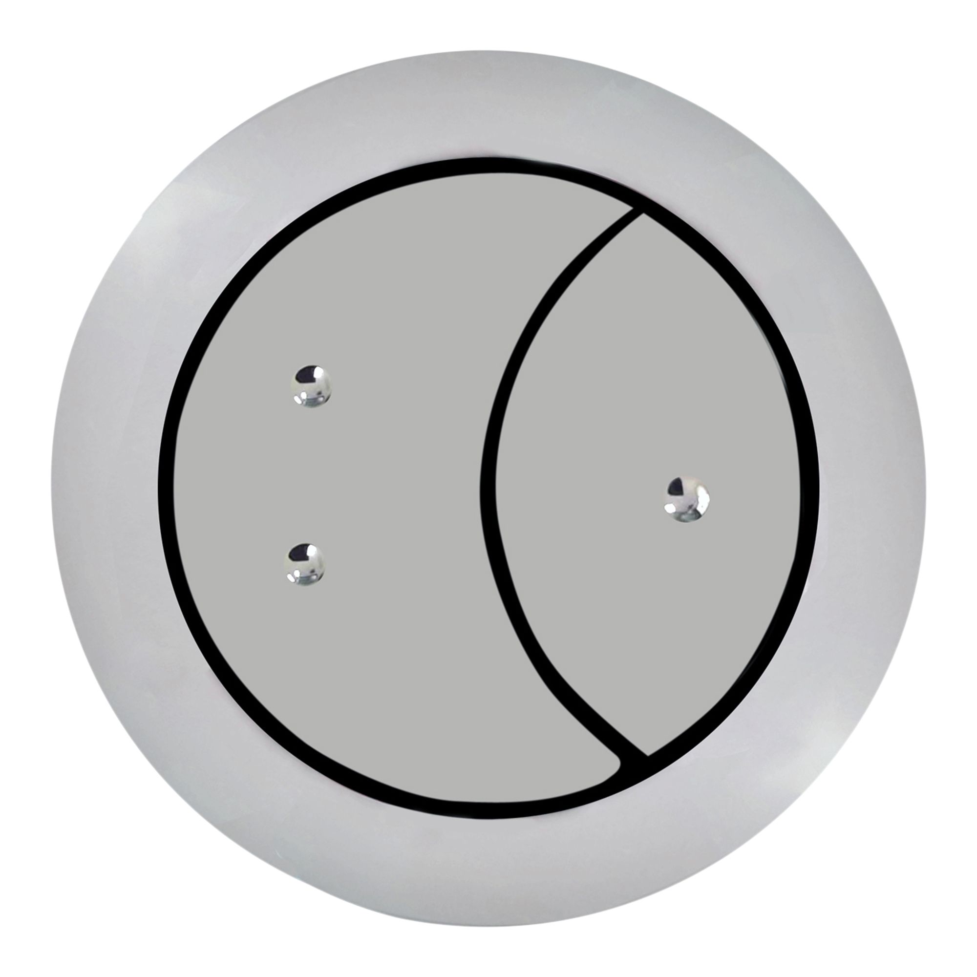 Flomasta Button for Dual Flush Valve Chromed finish Chrome effect Plastic Dual Flush button