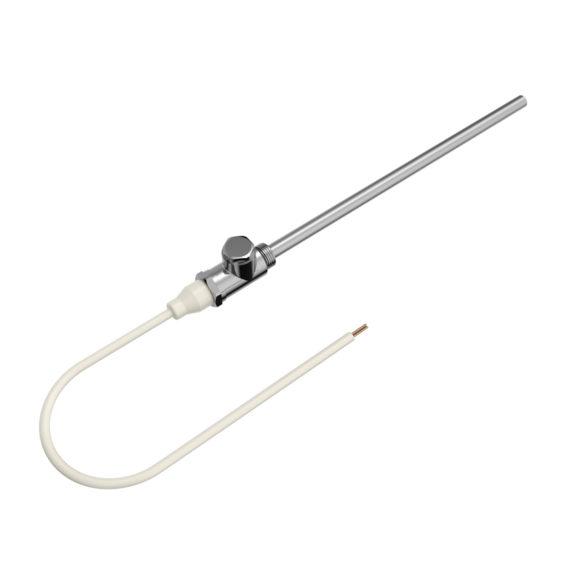 Flomasta Chrome effect 250W White Towel radiator Heating element, ½ ...