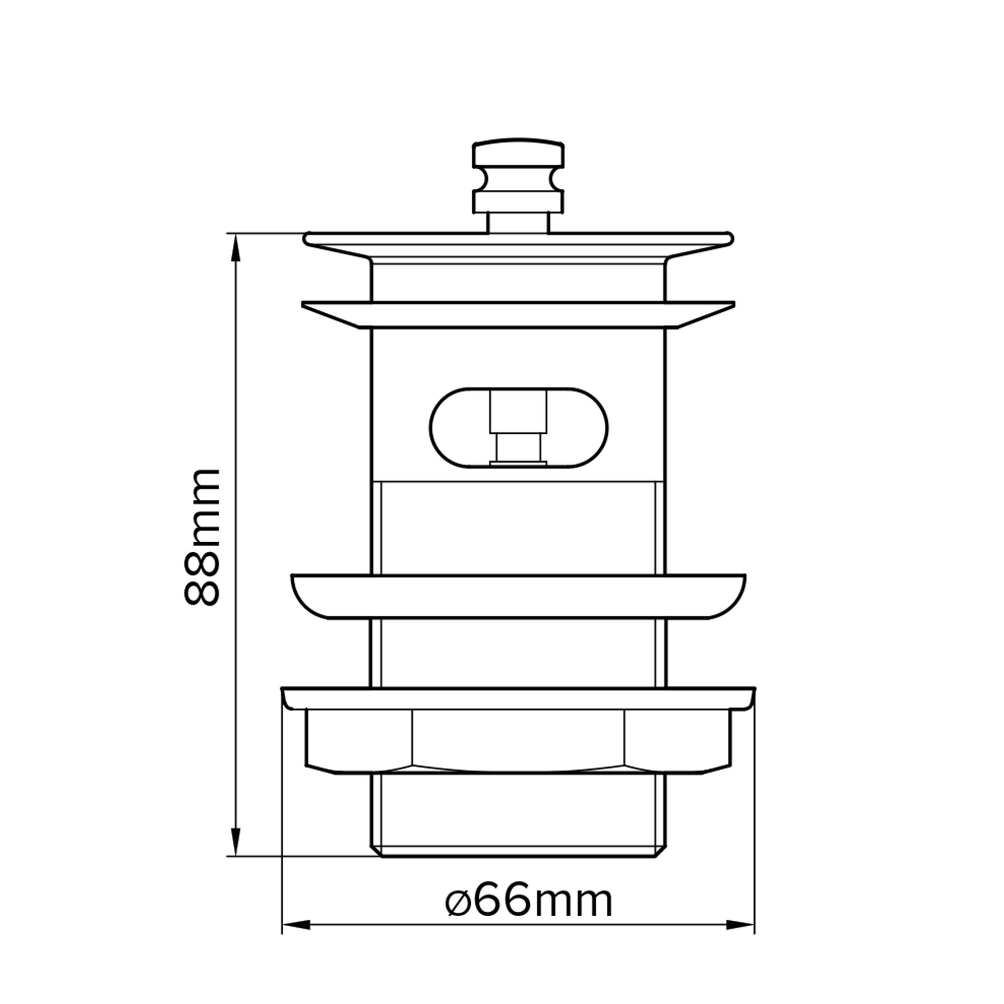 Flomasta Chrome effect Brass 88mm Captive Slotted Waste (Dia)46mm