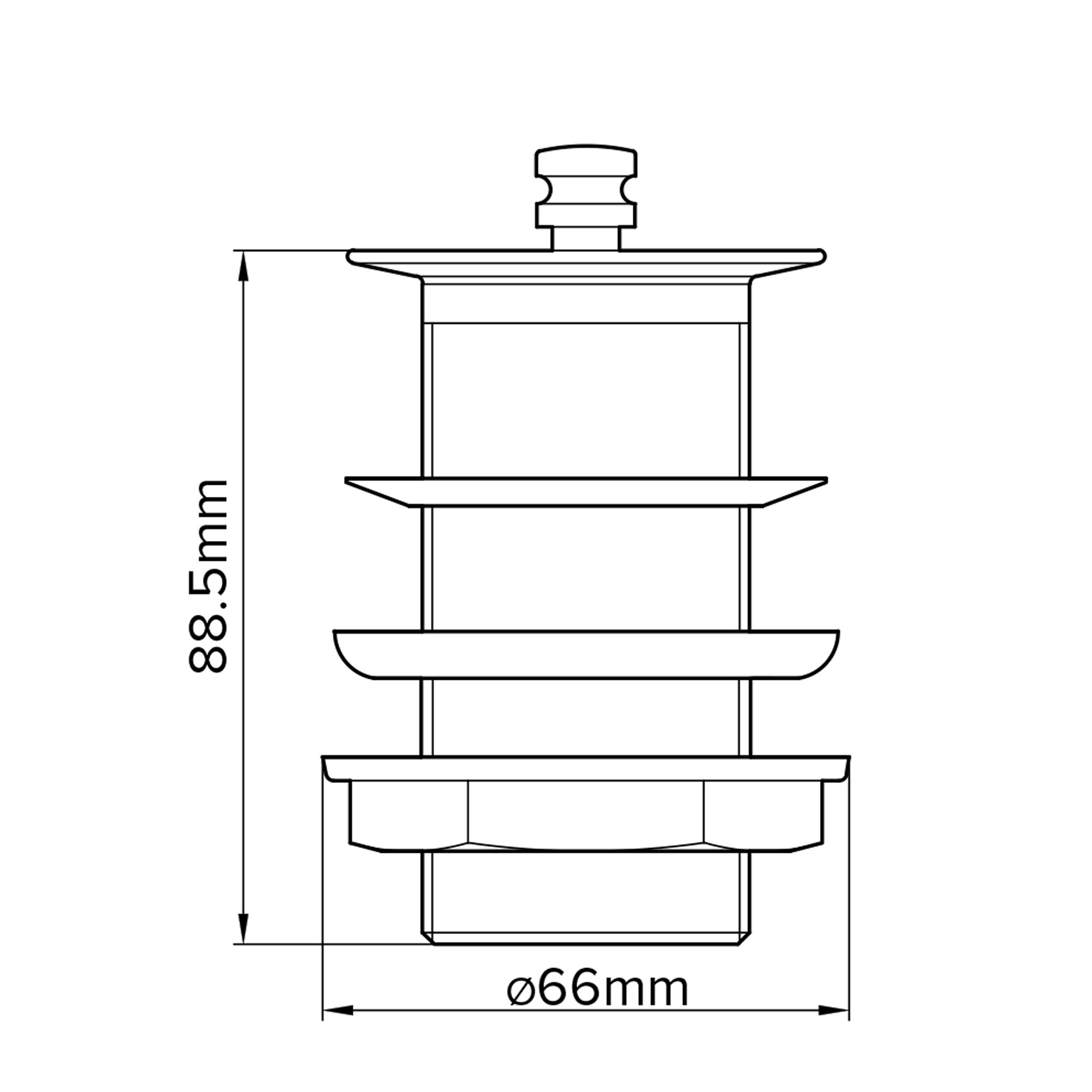 Flomasta Chrome effect Brass Captive Unslotted Waste (Dia)46mm