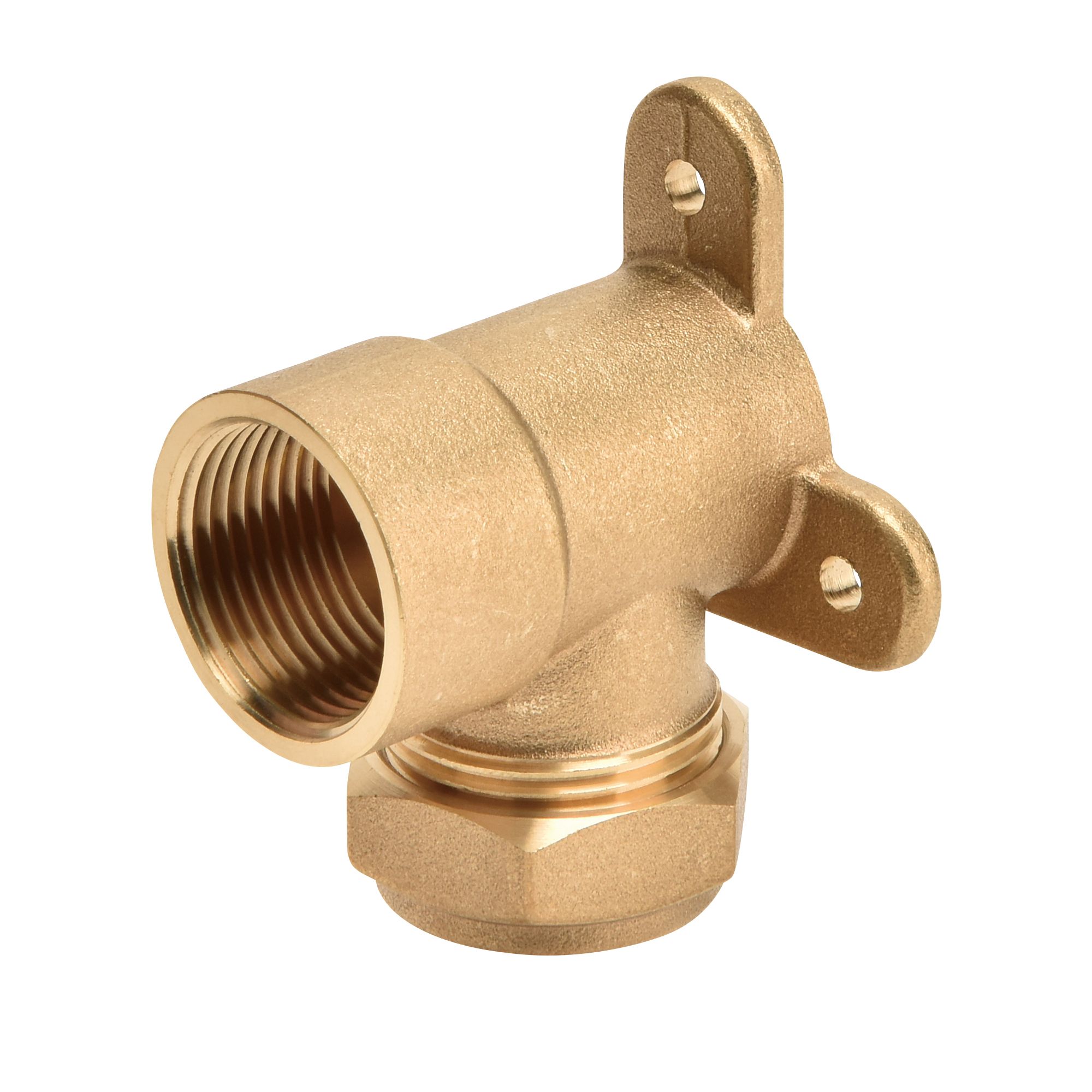 Flomasta Compression 90° Wallplate Pipe elbow (Dia)15mm 33mm £3.84 at B&Q