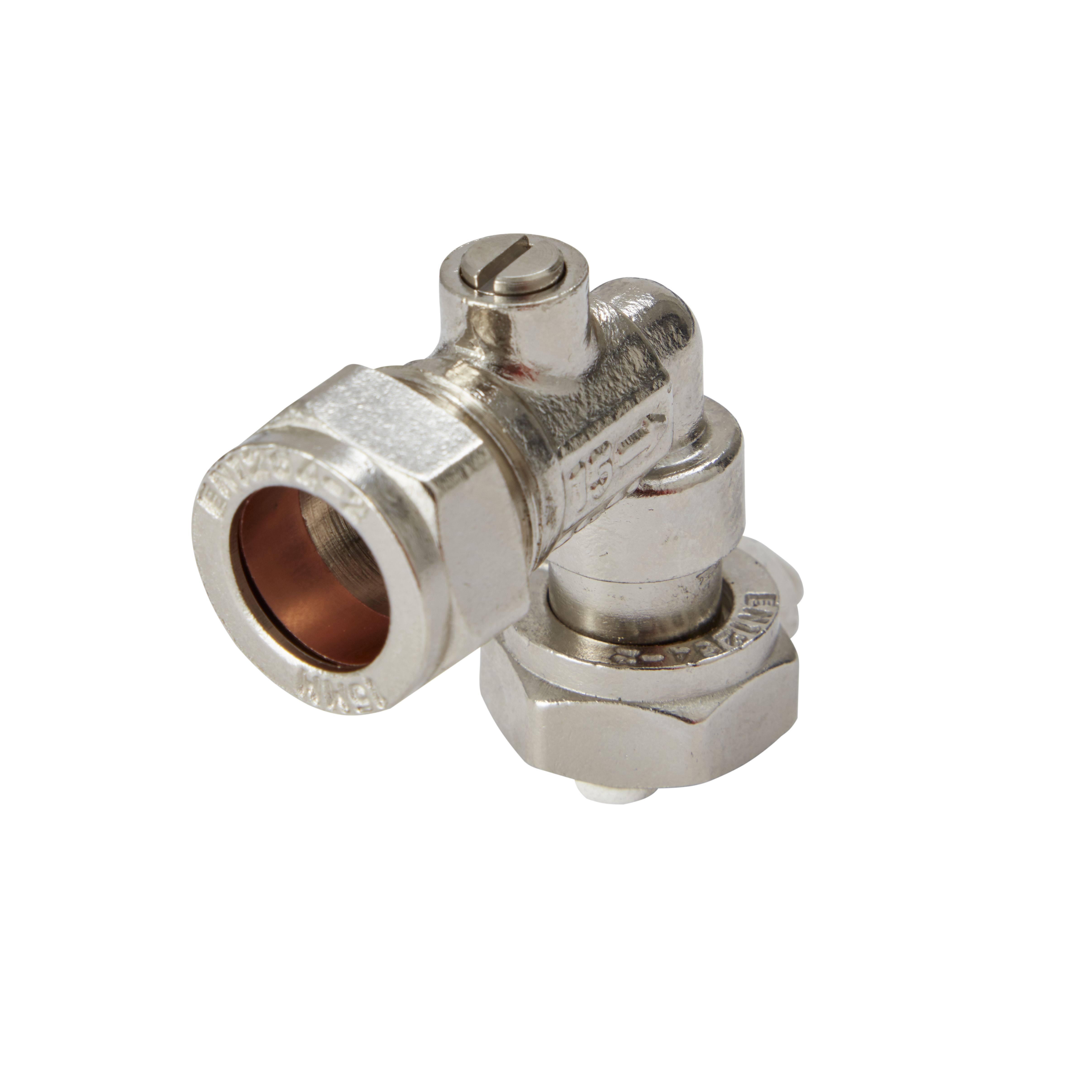 Flomasta Compression Angled Service Valve (Dia)15mm ½"