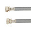 Flomasta Compression Grey Flexible Hose, (L)1m 10mm x (Dia)14.5mm 23L/min