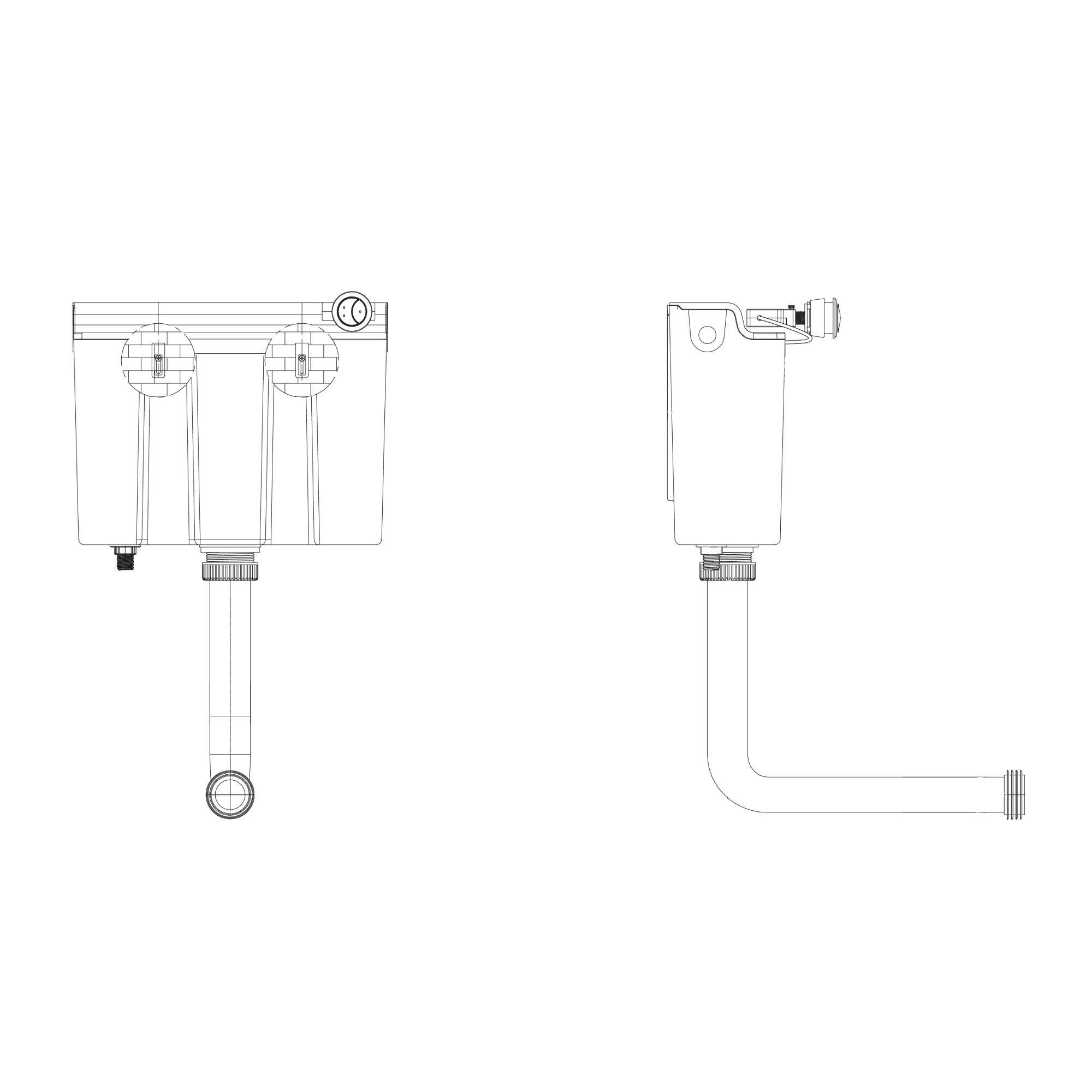 Flomasta Concealed Cistern White Concealed Bottom inlet Water-saving Cistern (H)30cm (W)14.3cm (D)14.3cm