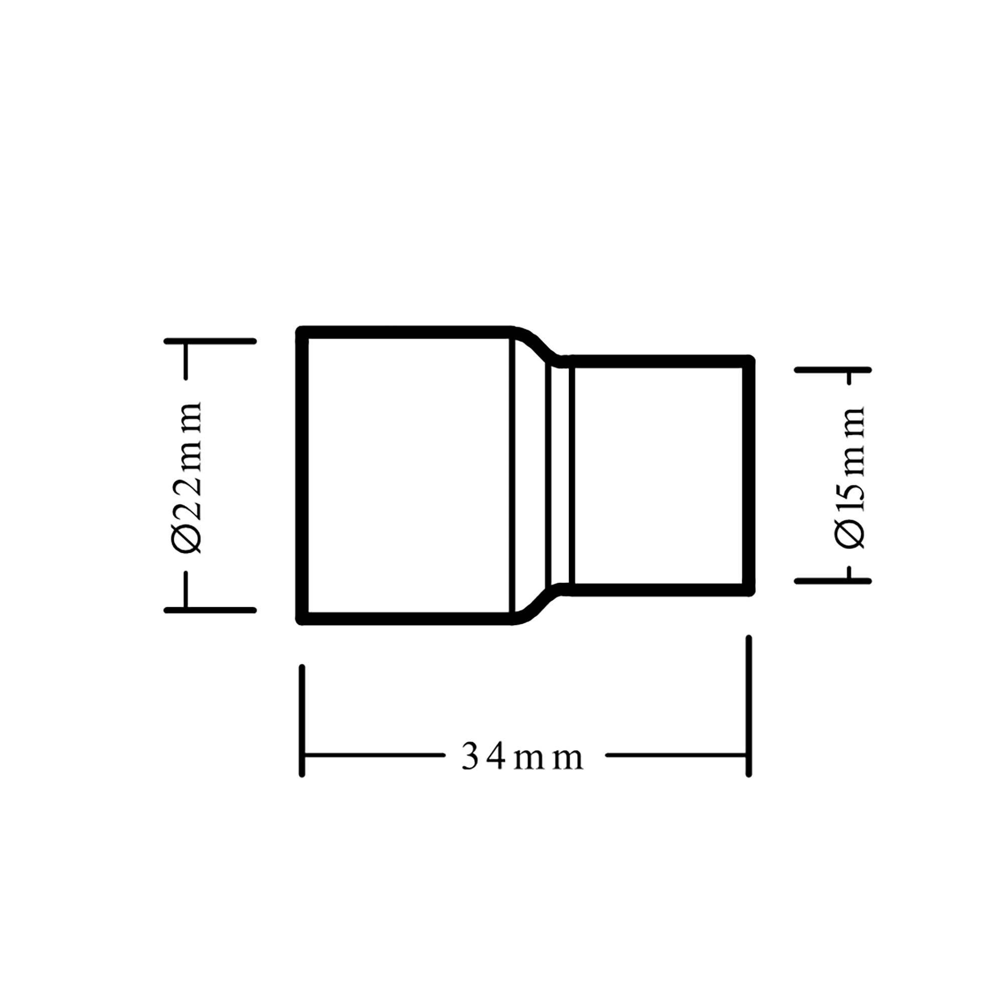Flomasta Copper Female/female Straight Reducing Pipe fitting coupler (Dia)22mm (L)34mm, Pack of 2