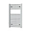 Flomasta Curved Chrome effect Vertical Curved Towel radiator (W)400mm x (H)700mm