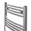 Flomasta Curved Chrome effect Vertical Curved Towel radiator (W)450mm x (H)1100mm