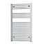 Flomasta Curved Chrome effect Vertical Curved Towel radiator (W)600mm x (H)1100mm