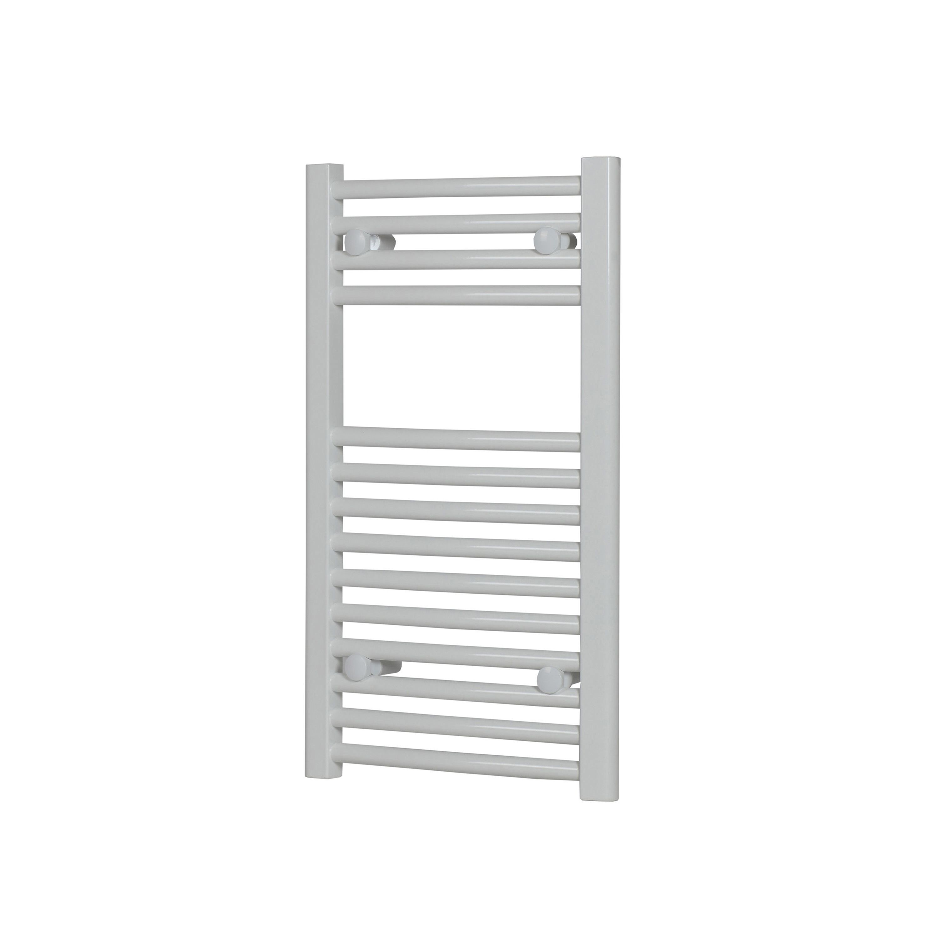 Flomasta Curved Vertical Towel radiator, White (W)400mm (H)700mm