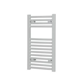 Flomasta Curved Vertical Towel radiator, White (W)400mm (H)700mm