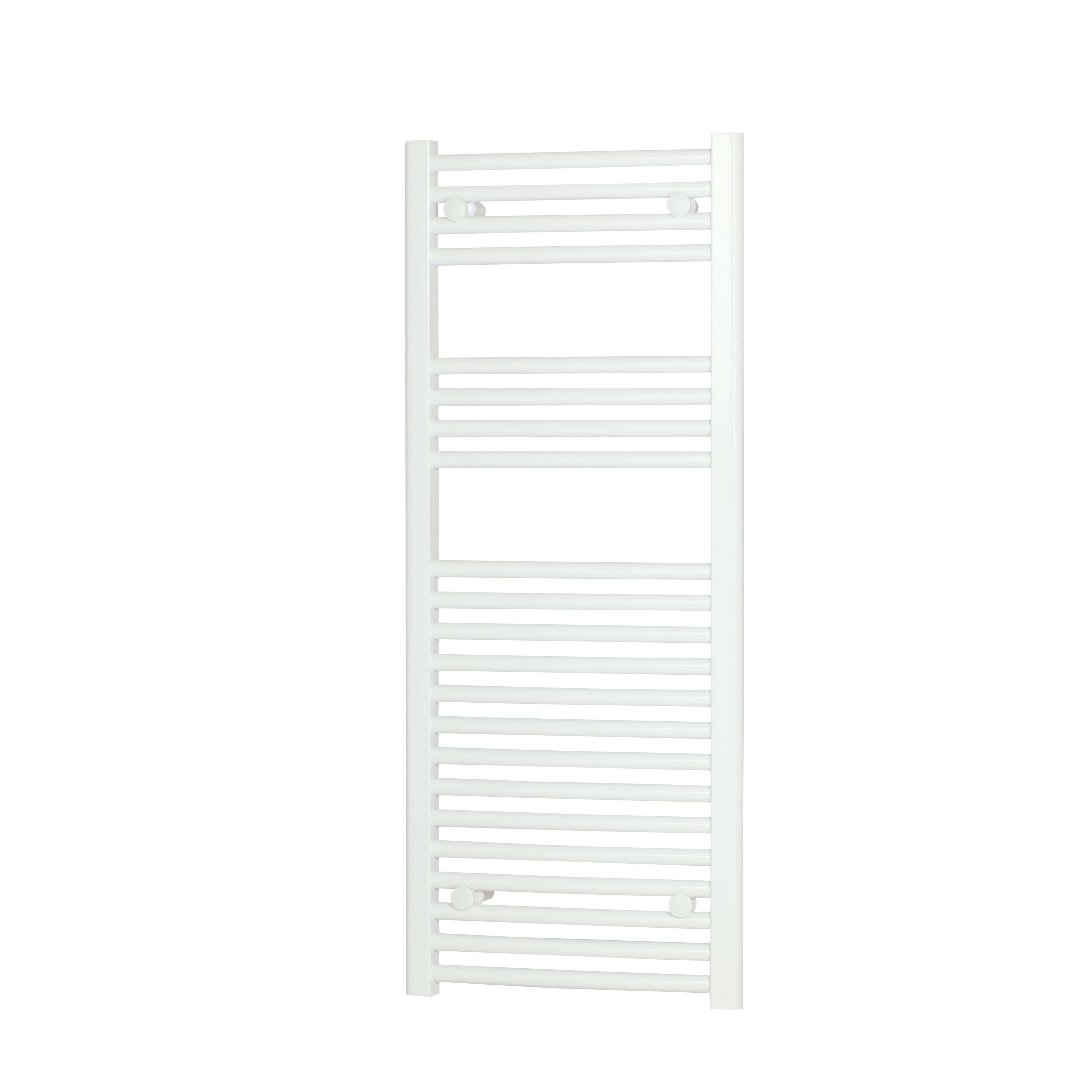 Flomasta Curved Vertical Towel radiator, White (W)450mm (H)1100mm